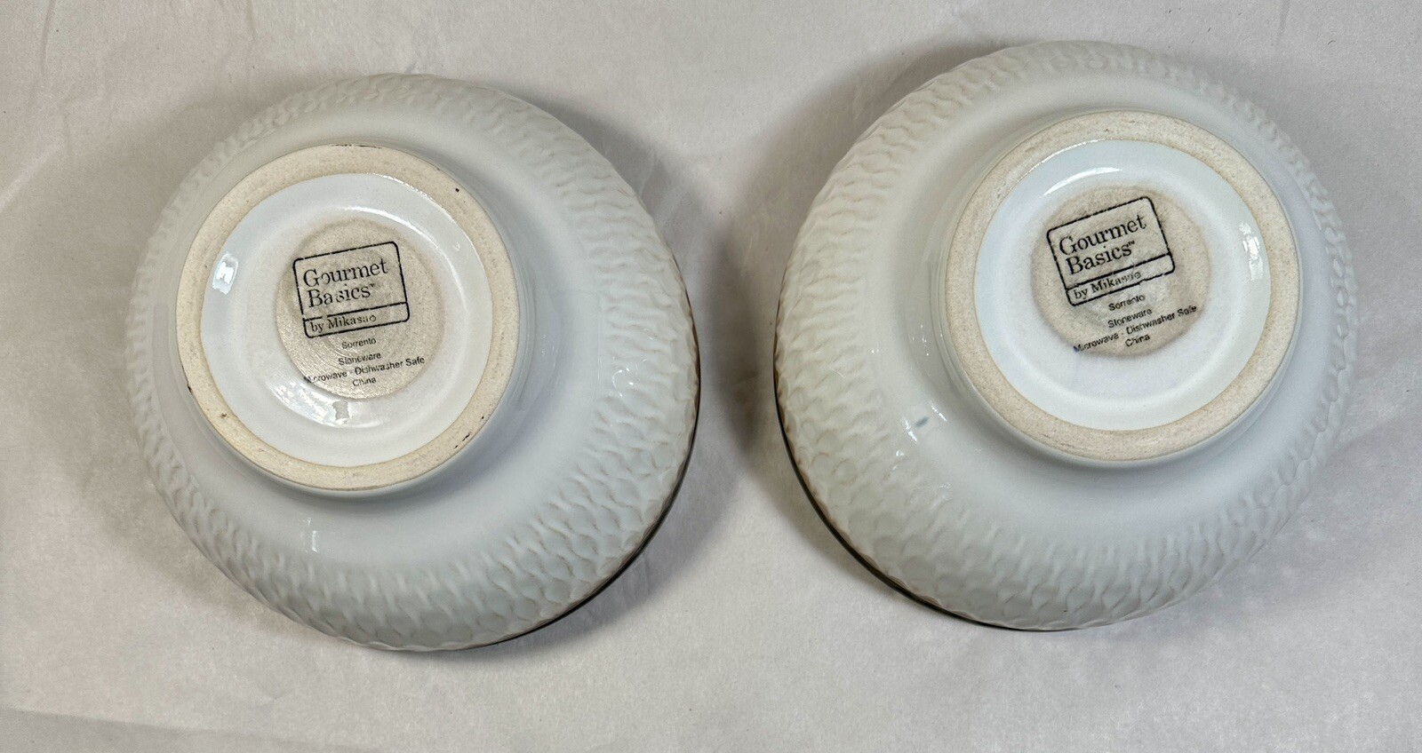 2-Gourmet Basics by Mikasa Sorrento Stoneware 6" Cereal Soup Bowls - Mint - Image 3