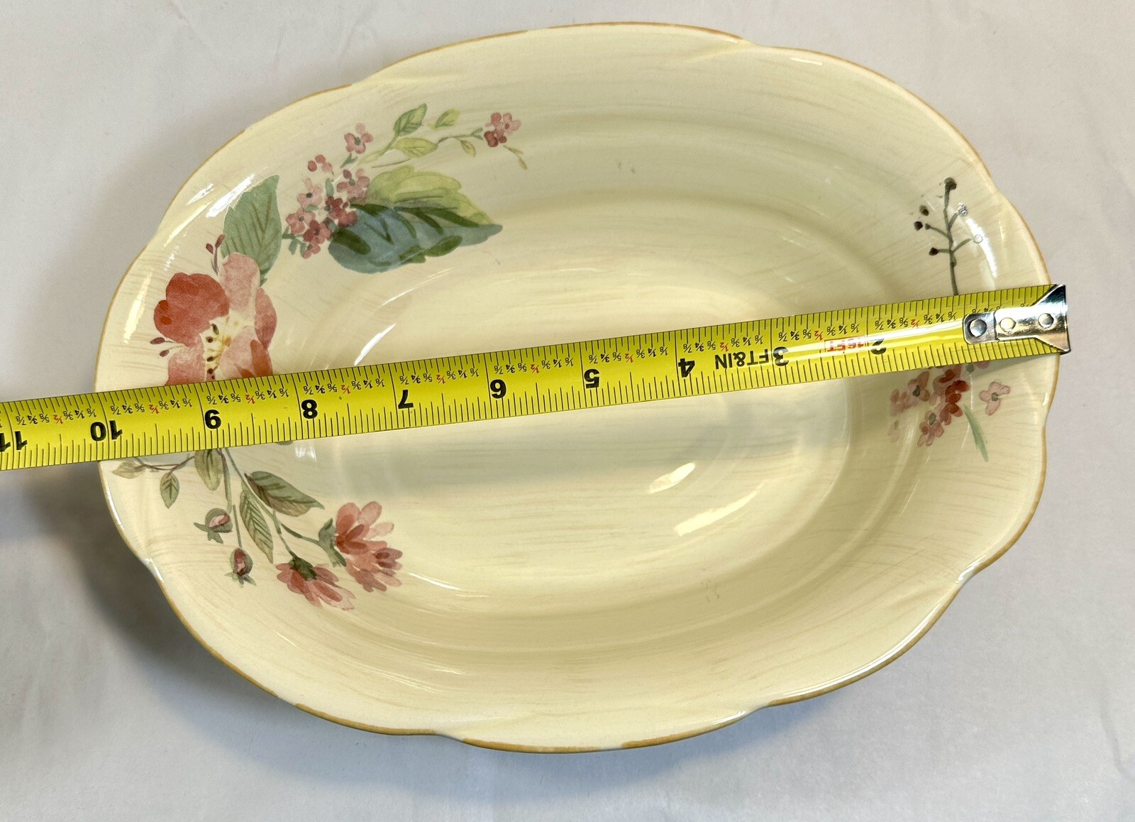 Pfaltzgraff Silk Rose 10-1/4" Oval Vegetable Bowl - Roses Floral Cream - NWOT - Image 5