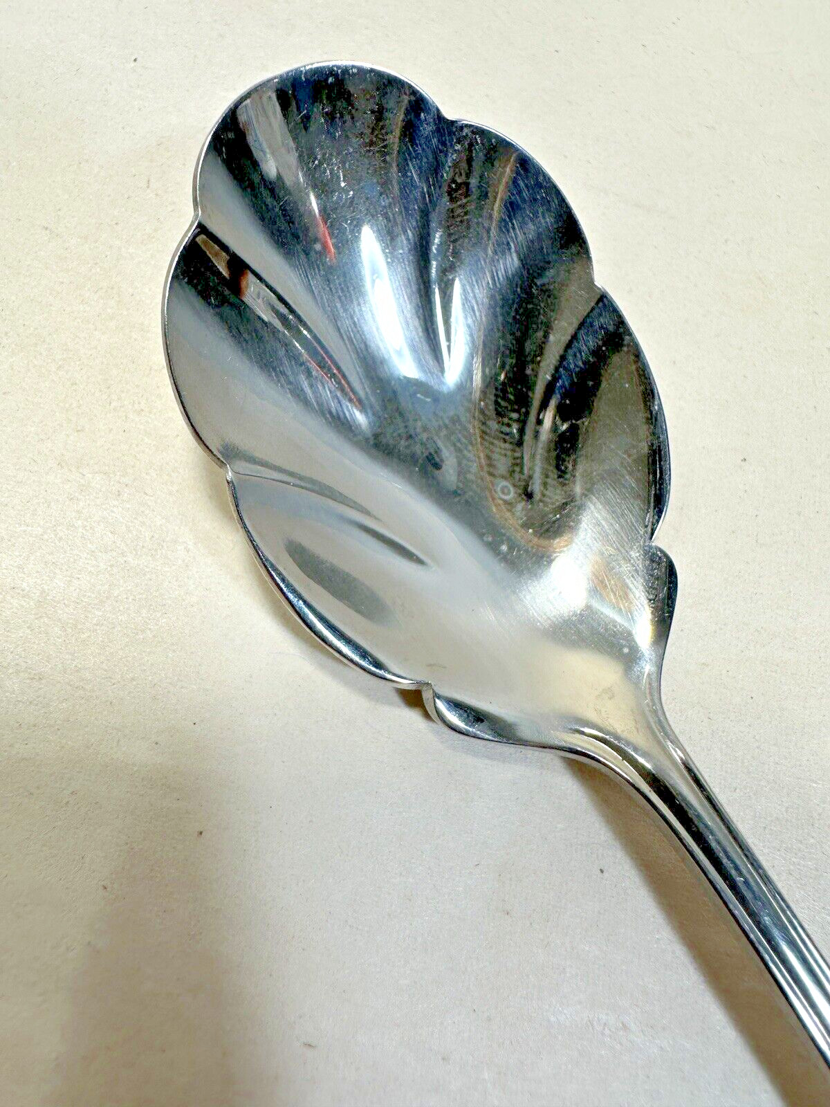 One (1) Oneida Bancroft Distinction Deluxe Stainless USA Sugar Spoon - 6" - Image 3