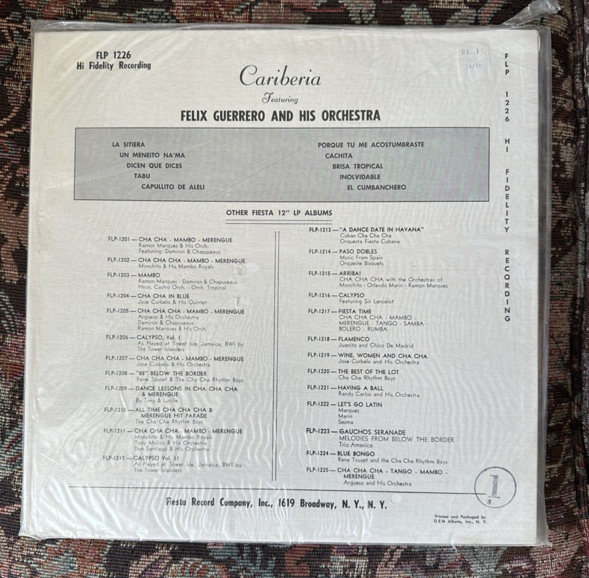 SEALED: Cariberia - Felix Guerrero and His Orchestra - Fiesta Records - Image 1