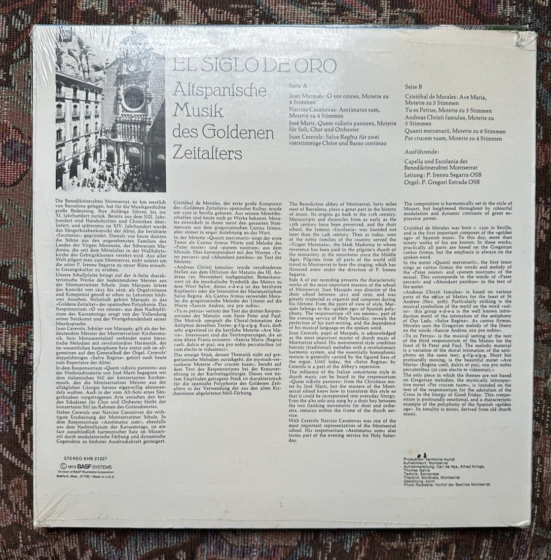 Sealed: Capella & Escolania Montserrat – El Siglo De Oro - BASF 20 21227-0 - Image 1