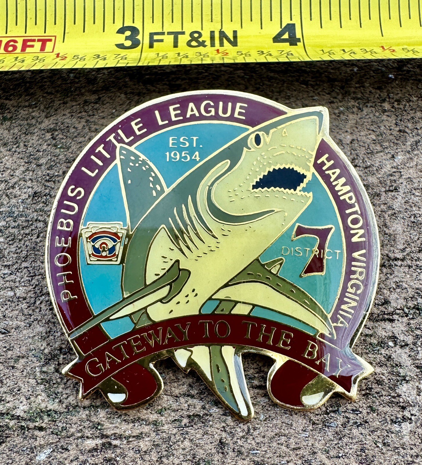 Phoebus Little League, Hampton Virginia - District 7 - Vintage Pin - Image 2