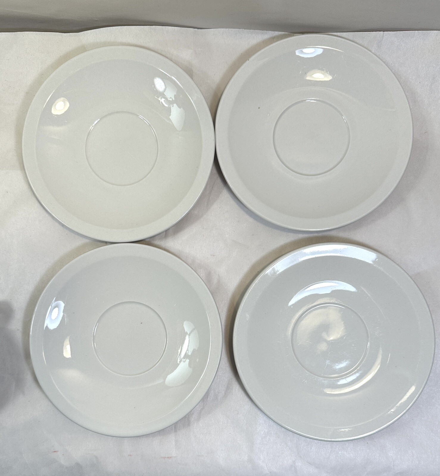 Set of Four (4) 10 Strawberry Street Square Cups & Saucers - 3" Tall - Sandstone - Image 3