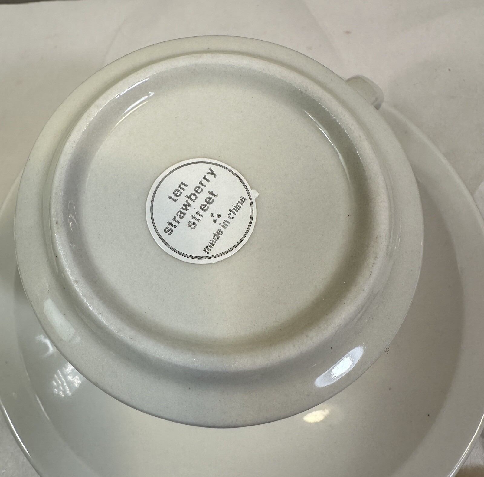 Set of Four (4) 10 Strawberry Street Square Cups & Saucers - 3" Tall - Sandstone - Image 4