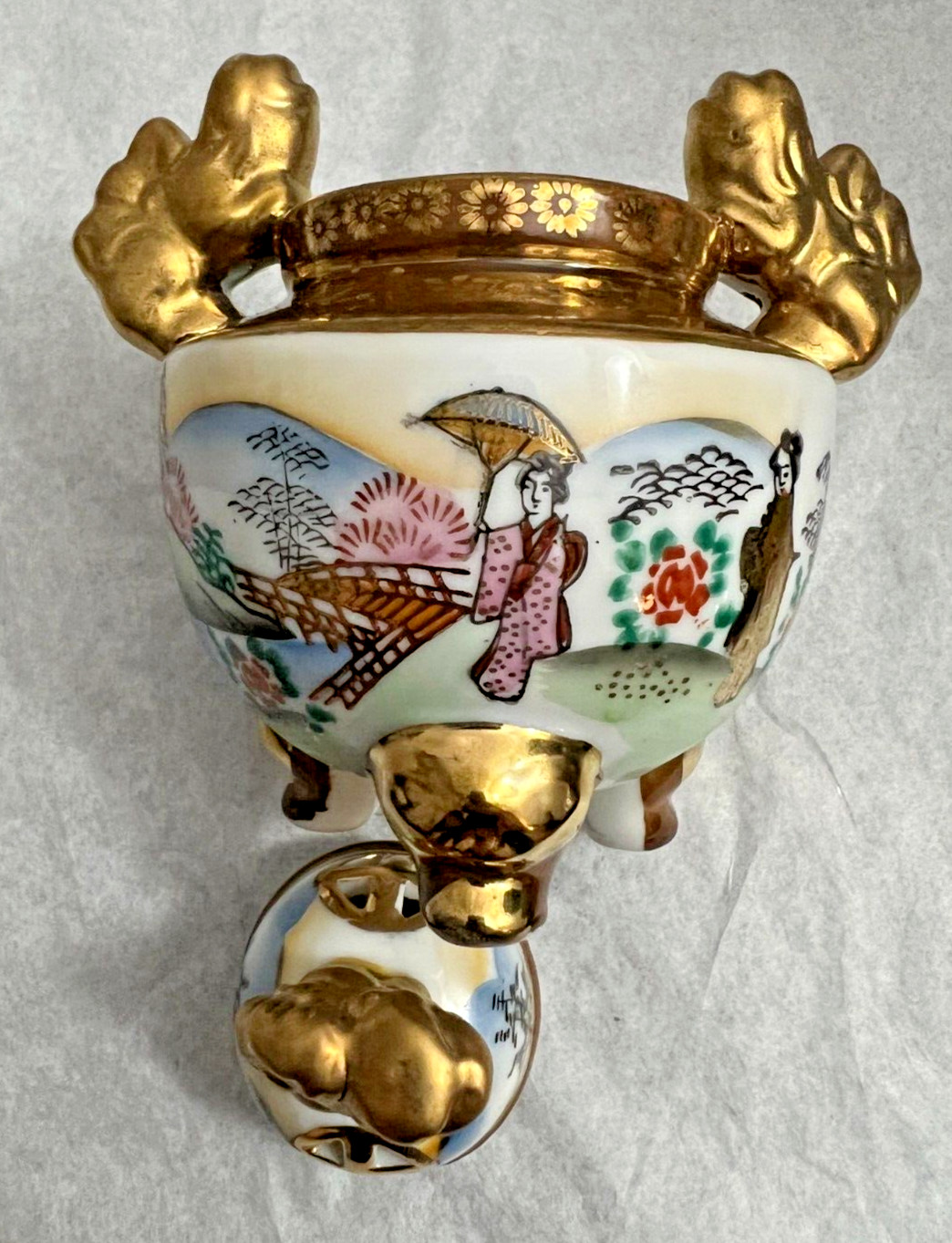 Hand Painted Incense Burner - Made in Japan circa 1970 - Image 1