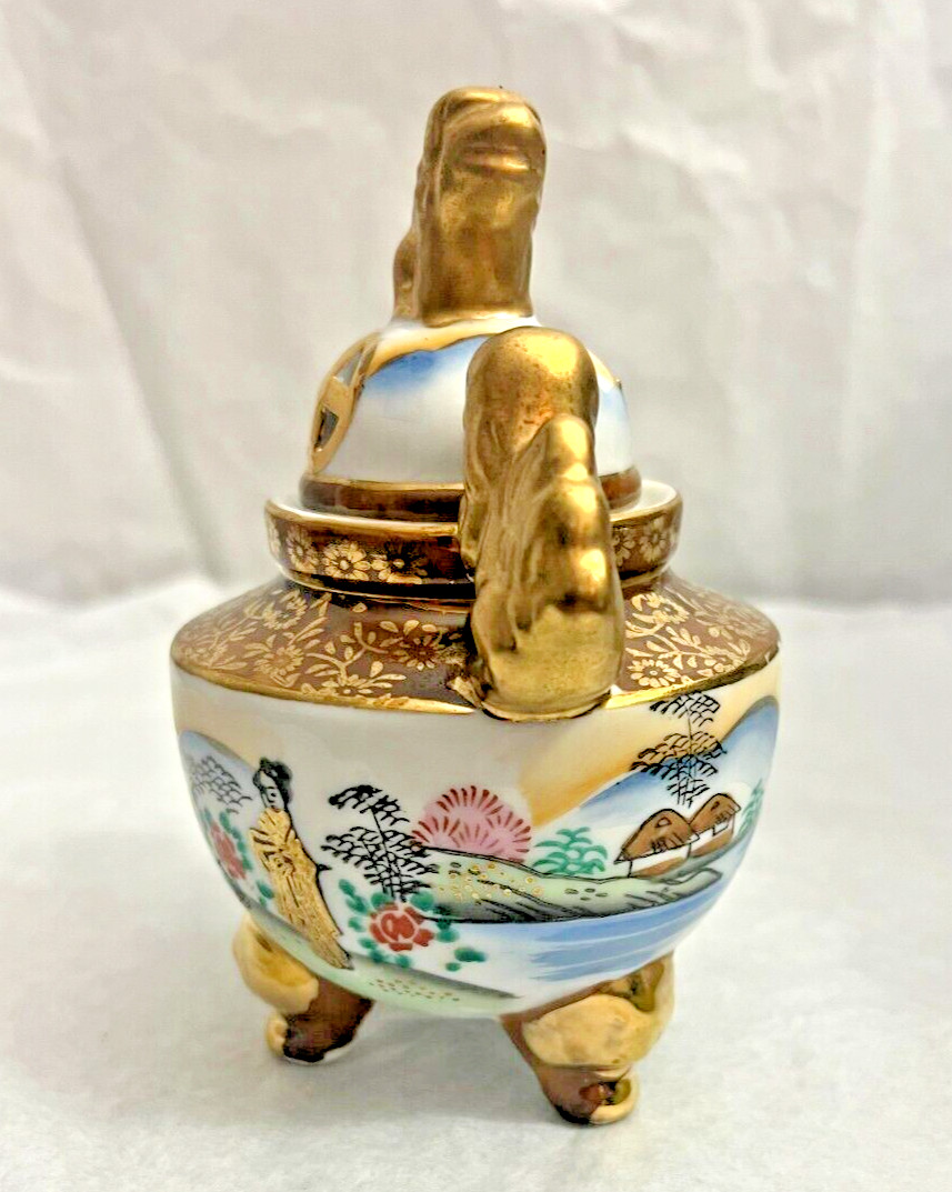 Hand Painted Incense Burner - Made in Japan circa 1970 - Image 4