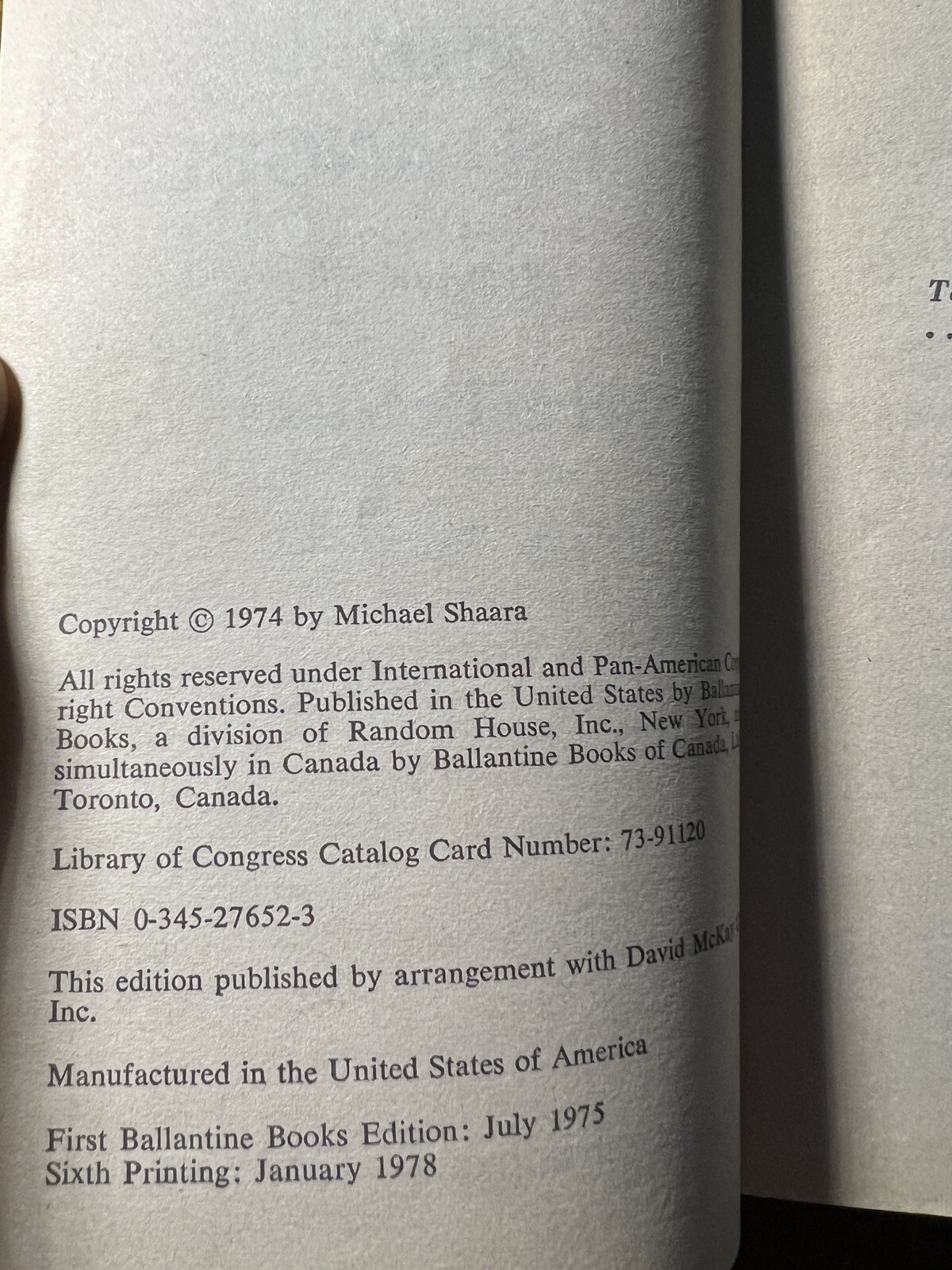 The Killer Angels: Michael Shaara - Ballantine PB, 1978 - Image 1