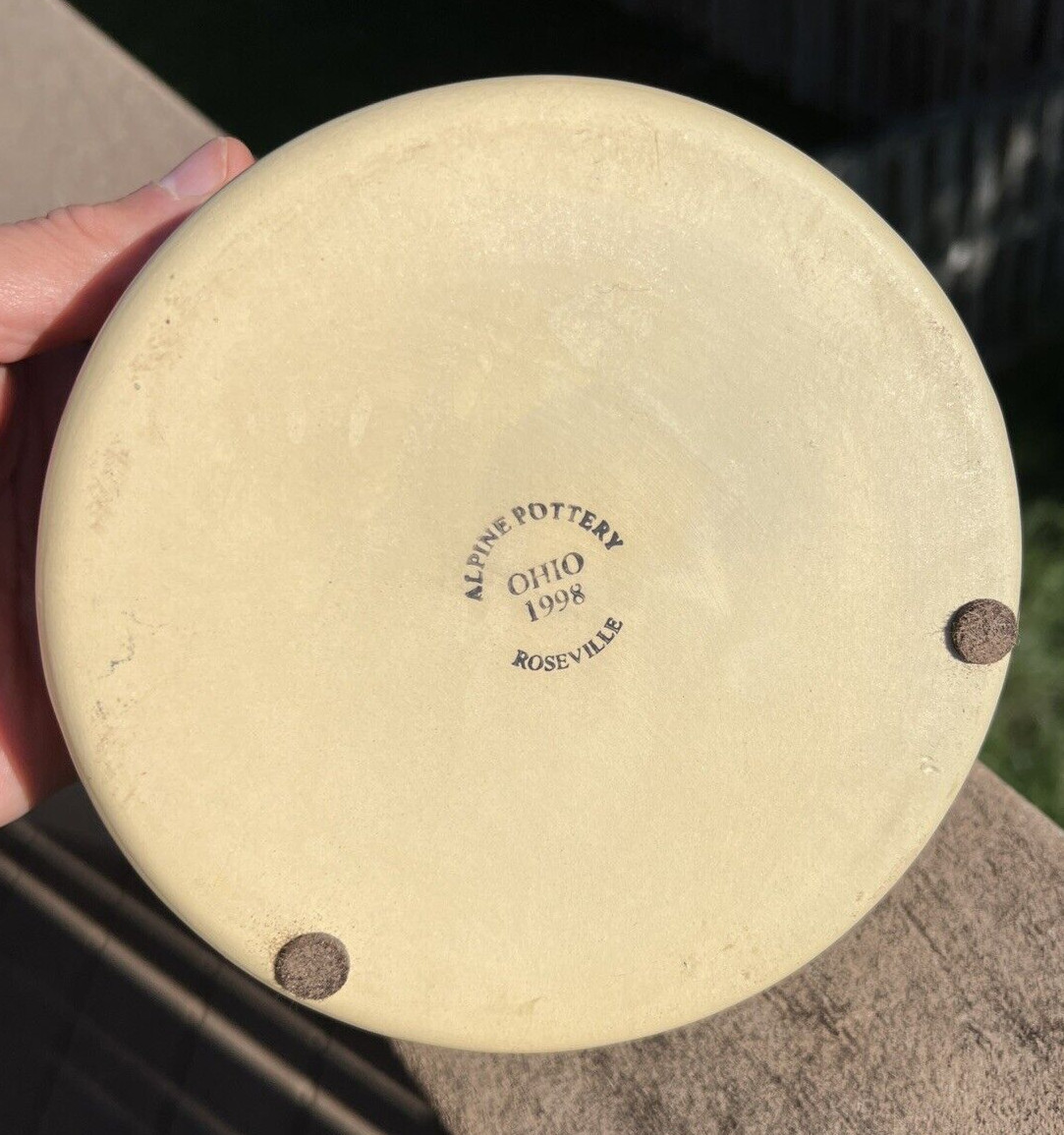 Alpine Pottery Roseville Ohio Bowl 1998 Flower Pattern - 6.25" by 3" - EUC - Image 5