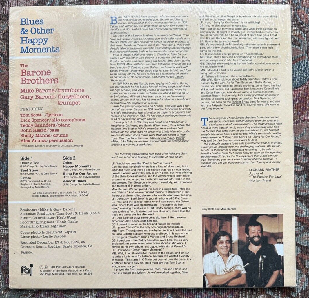 SEALED: Barone Brothers - Blues And Other Happy Moments - PAJ PA-8004 - Image 1