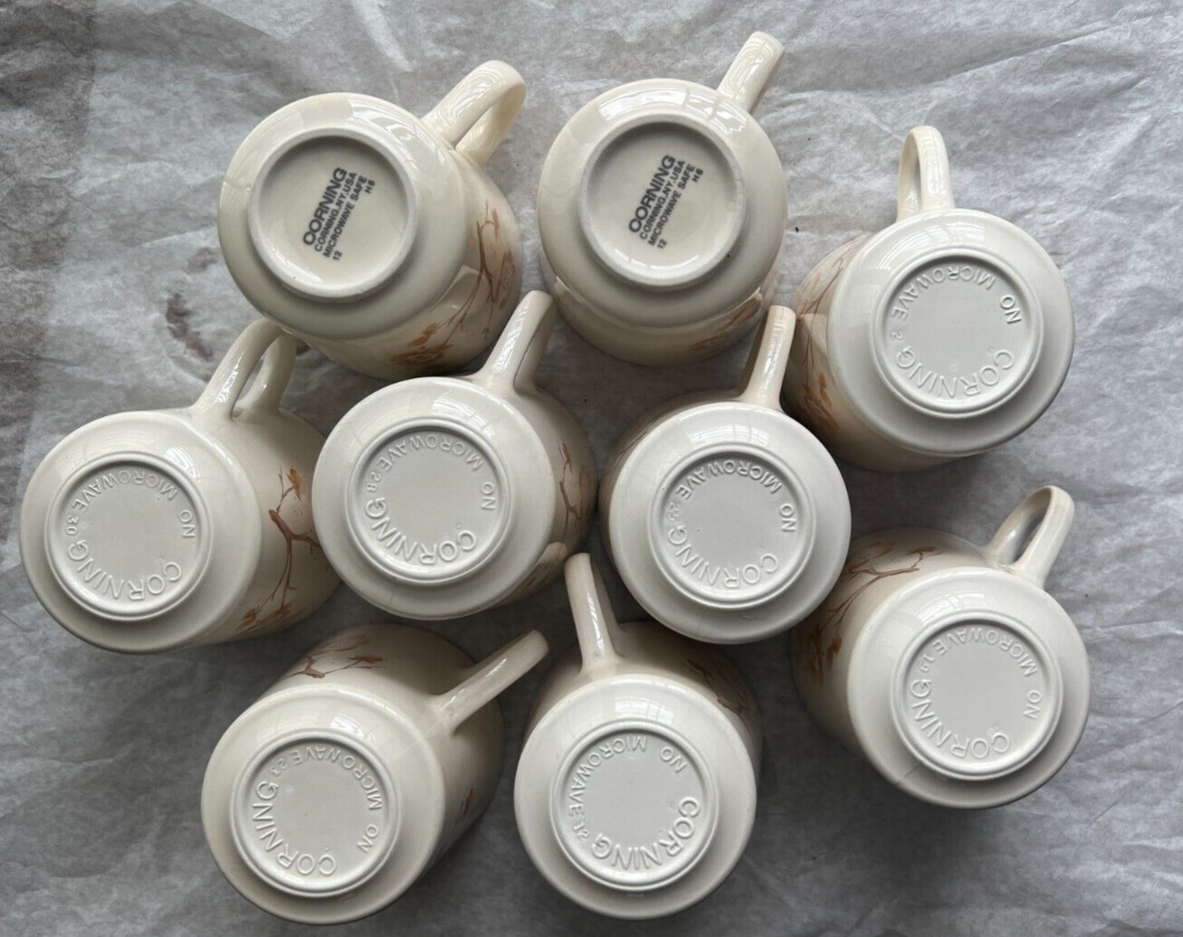 Nine (9) Corning Corelle China Blossom Mugs / Cups - EUC - Image 2