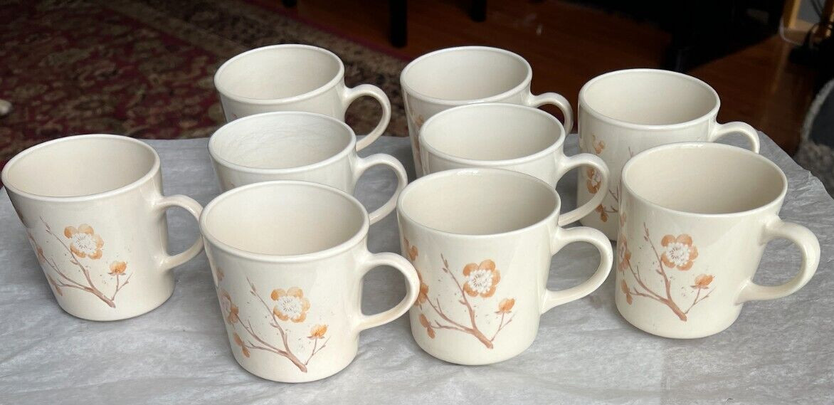 Nine (9) Corning Corelle China Blossom Mugs / Cups - EUC