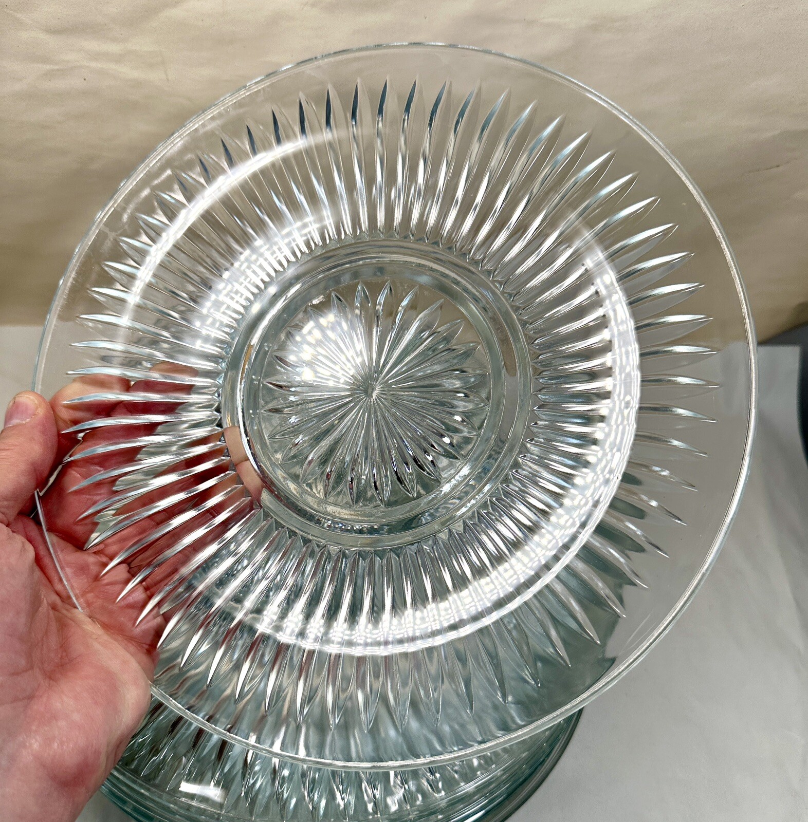 Set of 2 (Two) Gibson Everyday Elegance 10" Clear Glass Dinner Plates - NOS - Image 1