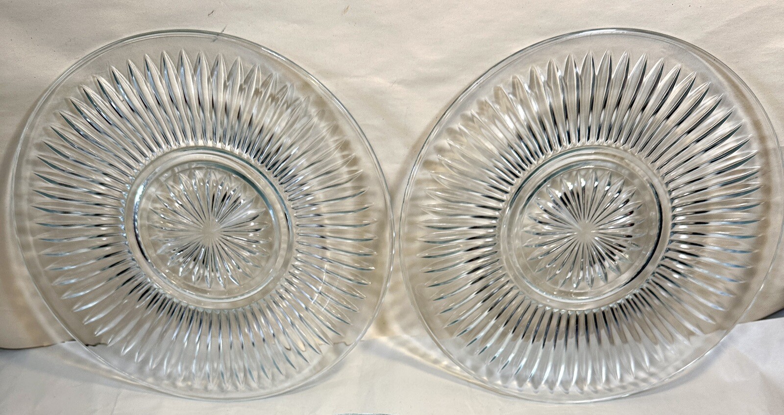 Set of 2 (Two) Gibson Everyday Elegance 10" Clear Glass Dinner Plates - NOS