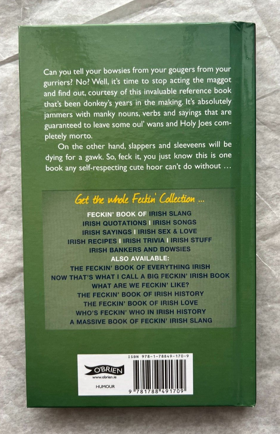 Book of Feckin' Irish Slang That's Great Craic for Cute Hoors and Bowsies - Image 1