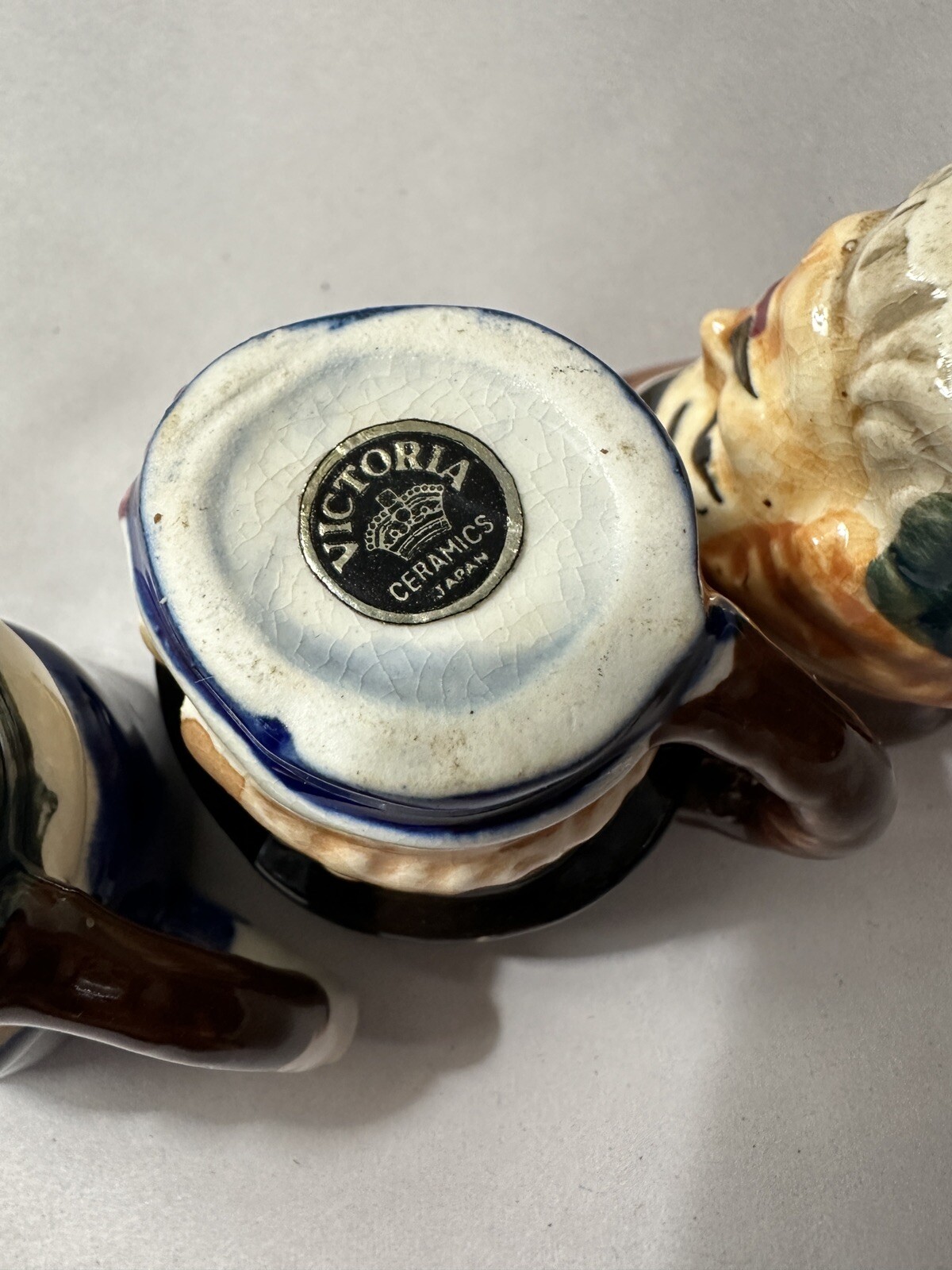 Three (3) Hand-Painted Toby Jugs - 1 3/4" Tall - Victoria Ceramics, Japan - Image 7