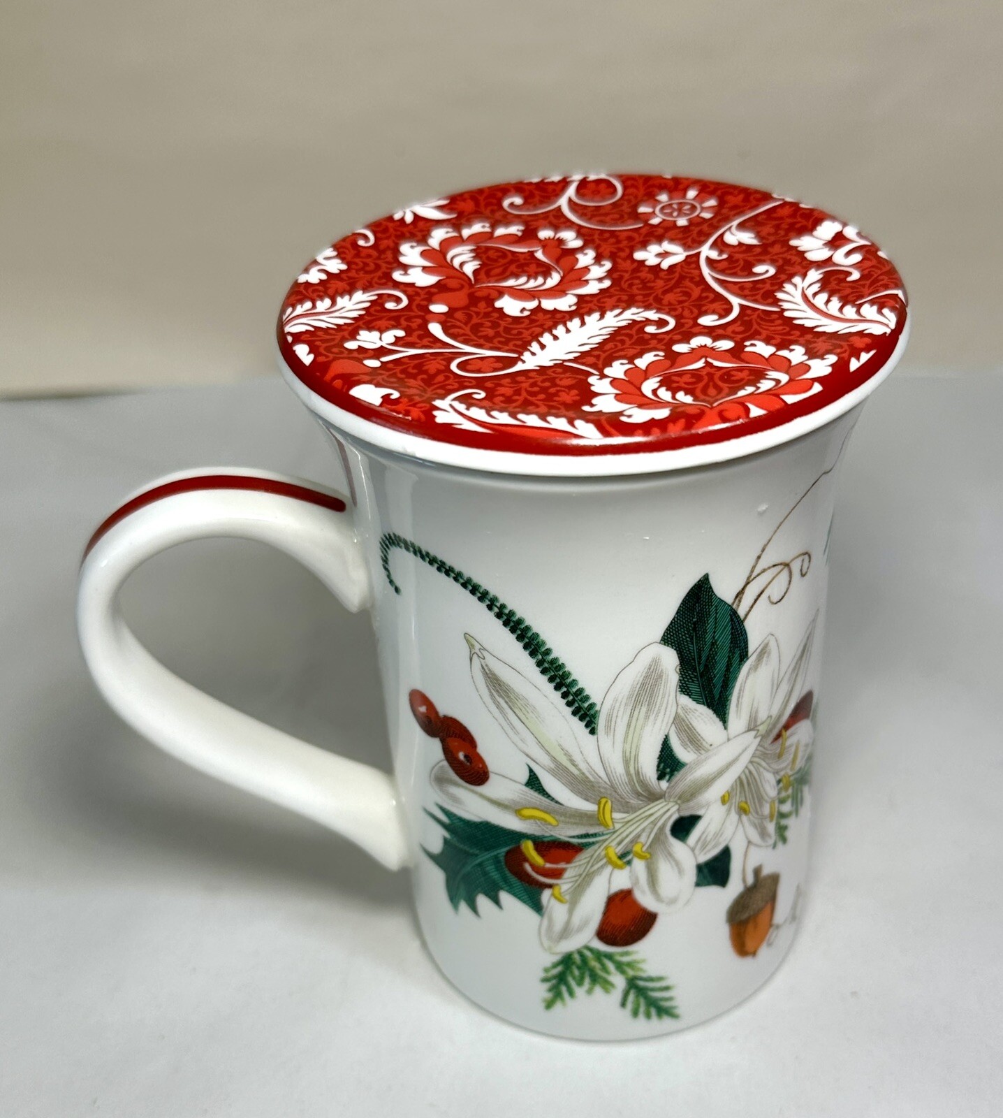 Fringe Porcelain Lidded Memento Tea Mug - New Old Stock - Image 3