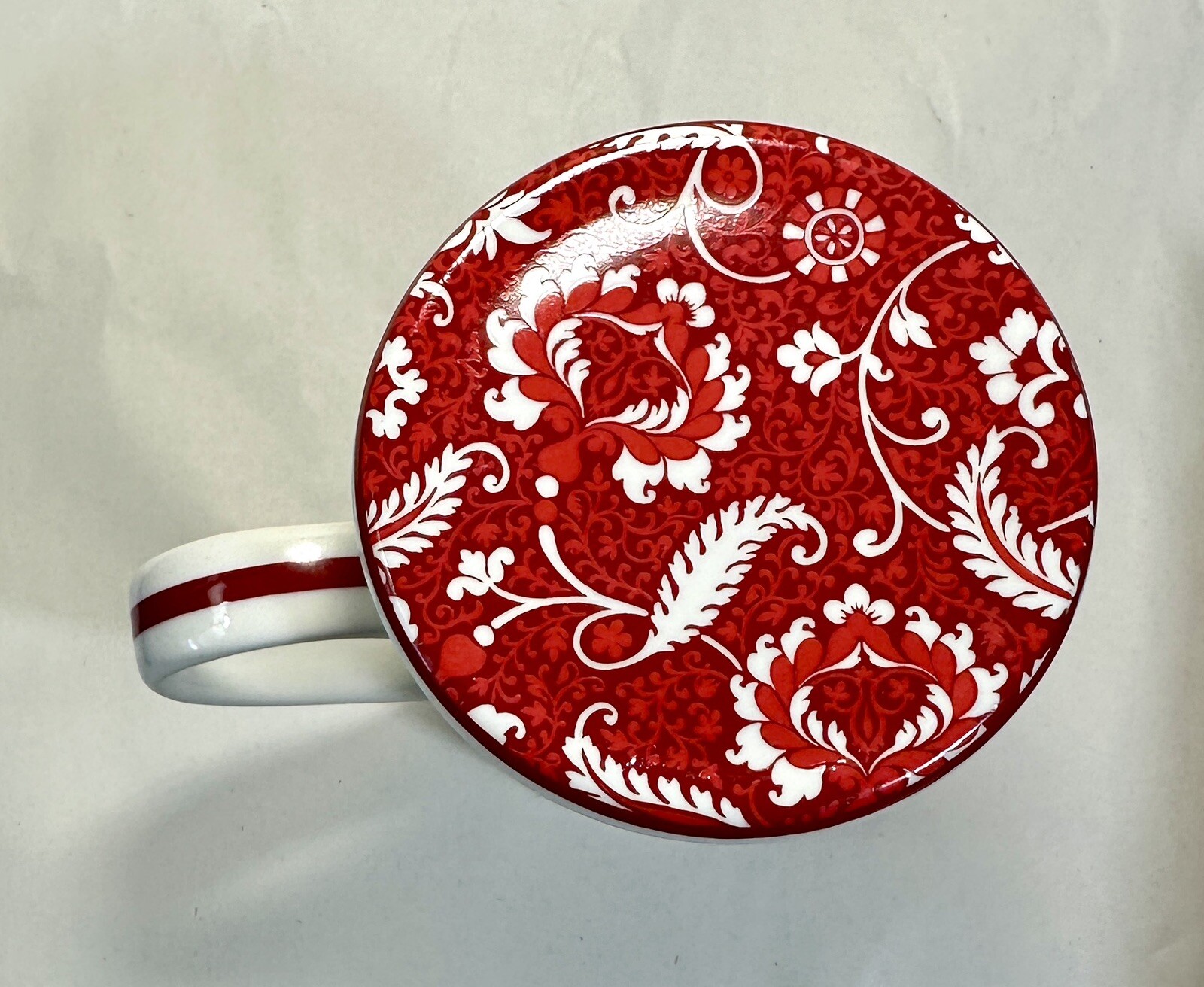 Fringe Porcelain Lidded Memento Tea Mug - New Old Stock - Image 5