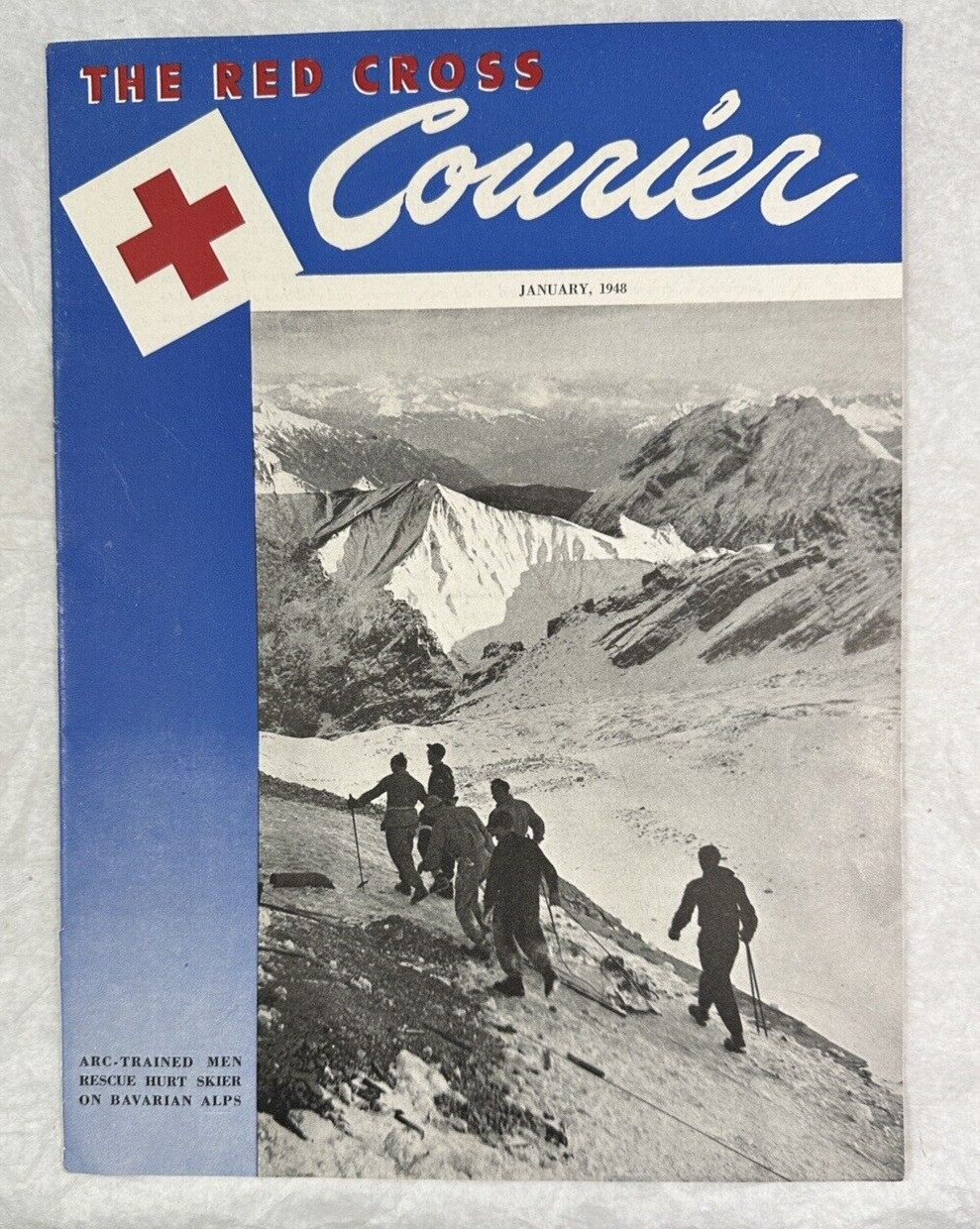 1948 January Red Cross Courier Magazine - ABC-Trained Men Rescue Hurt Skier