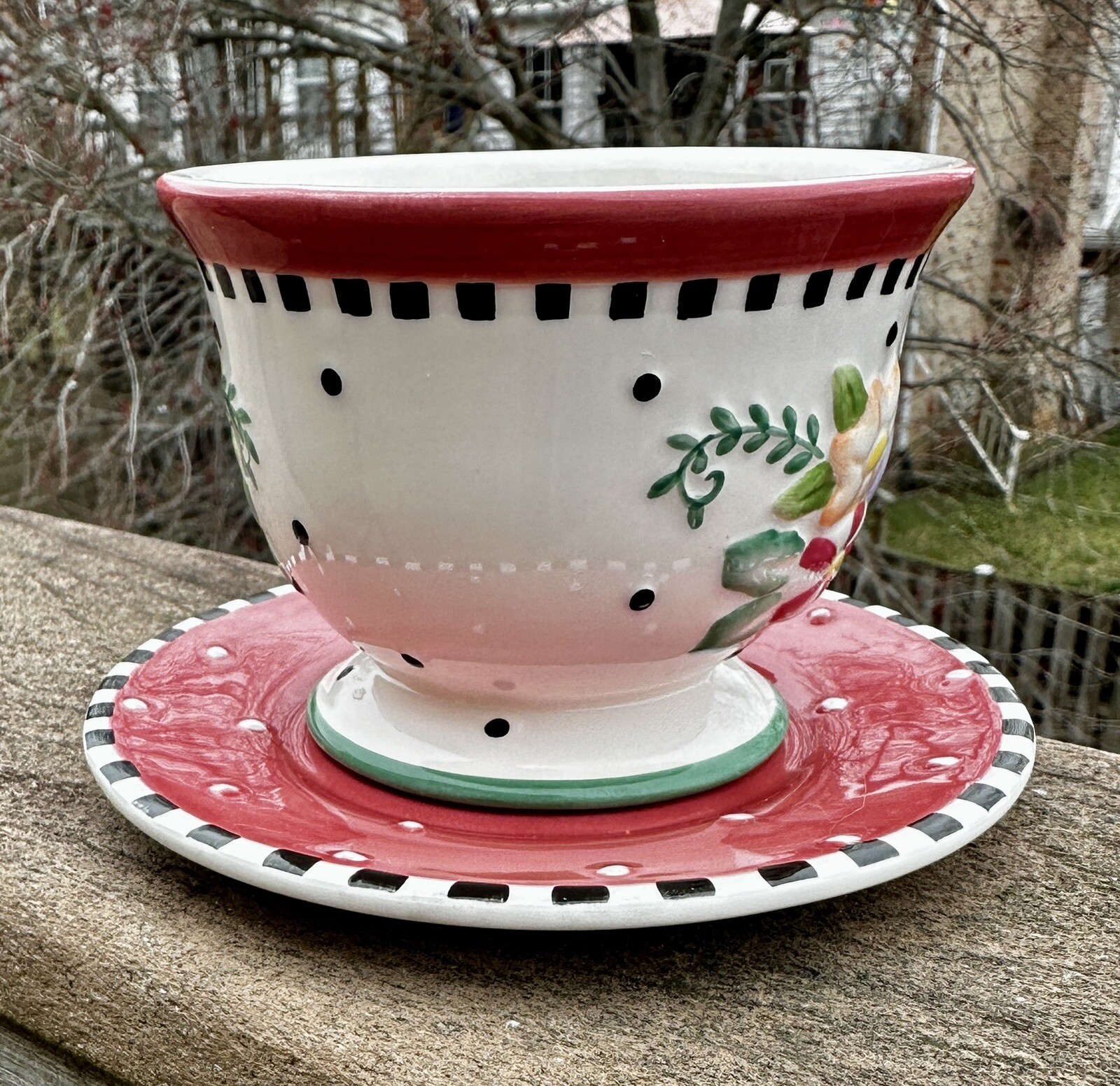 Mary Engelbreit Christmas Spice Cup and Saucer - 1999 ME Ink - Image 3