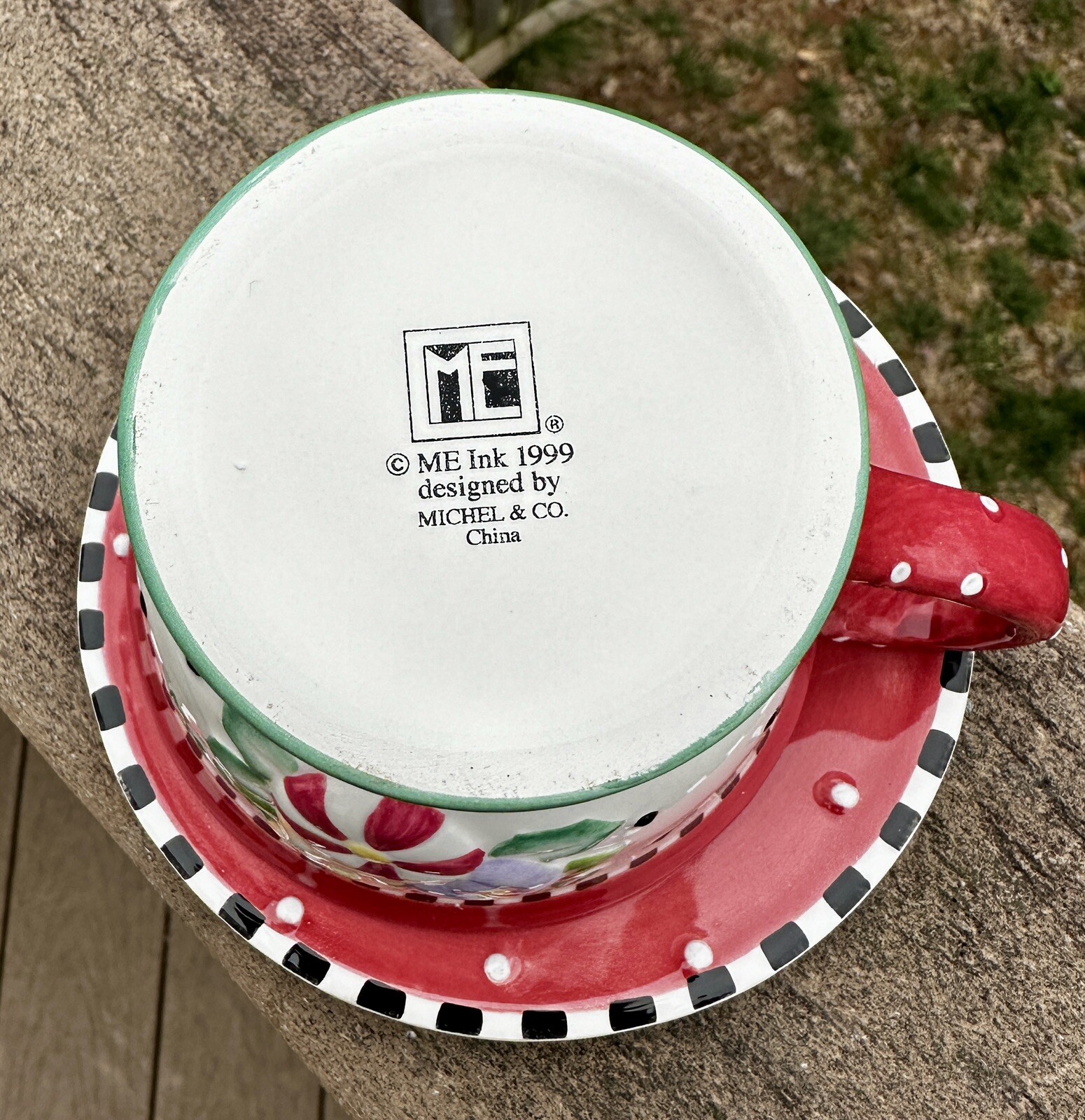 Mary Engelbreit Christmas Spice Cup and Saucer - 1999 ME Ink - Image 4