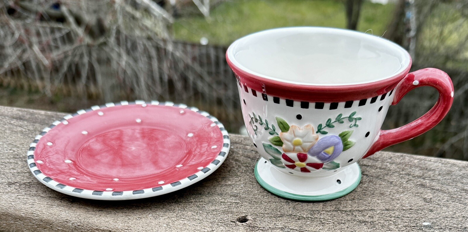 Mary Engelbreit Christmas Spice Cup and Saucer - 1999 ME Ink - Image 8