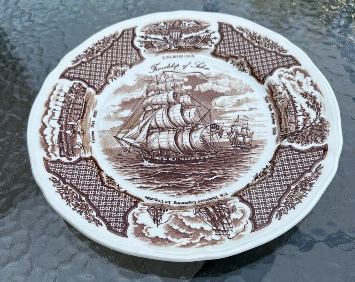 Vintage Alfred Meakin Collector Plate FAIR WINDS The Friendship of Salem  - Image 2