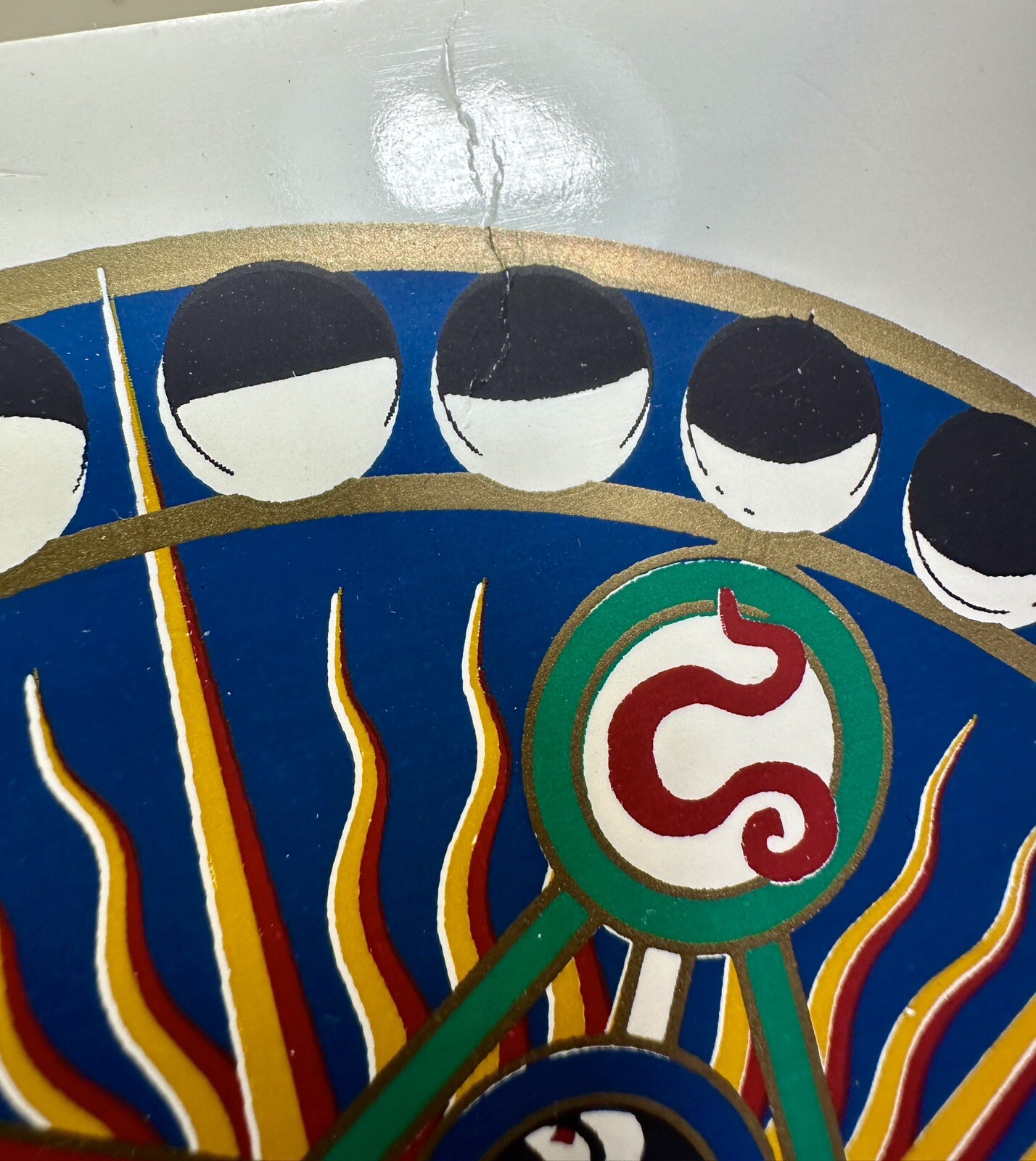 Handprinted Silk Screen Hermetic Circle Blank Notecard Greeting Card - UK Made - Image 2