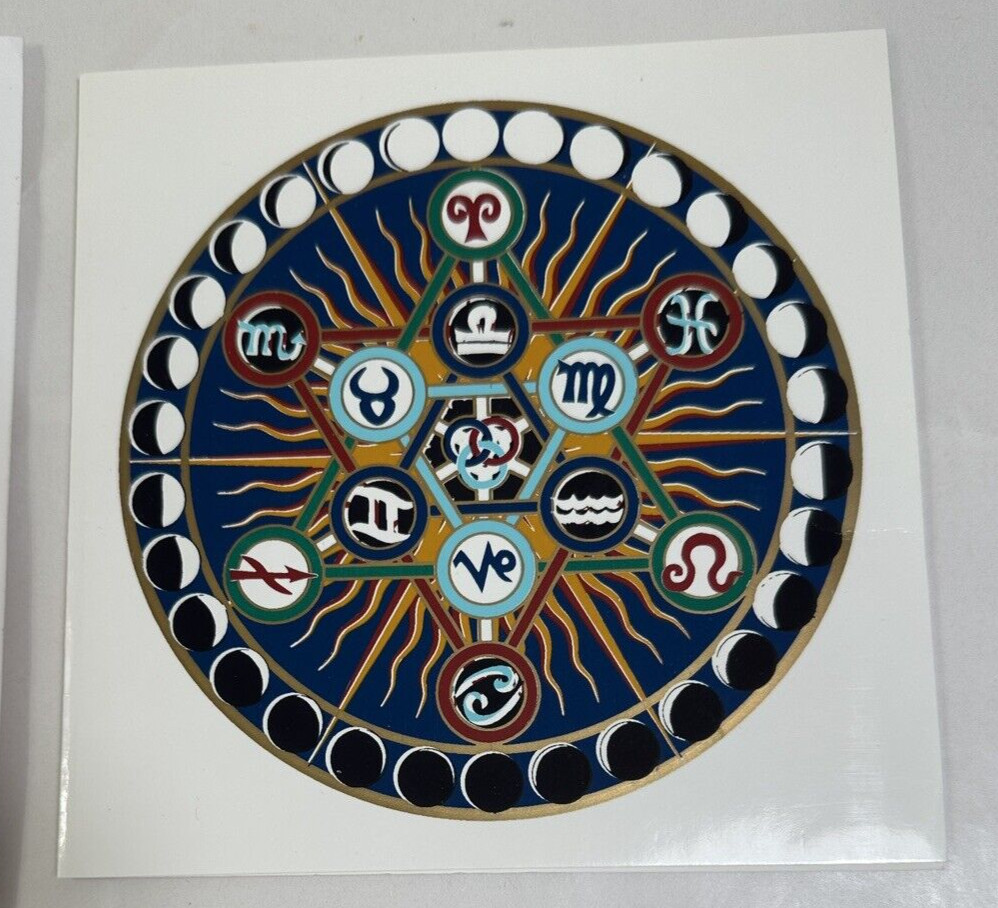 Handprinted Silk Screen Hermetic Circle Blank Notecard Greeting Card - UK Made - Image 3