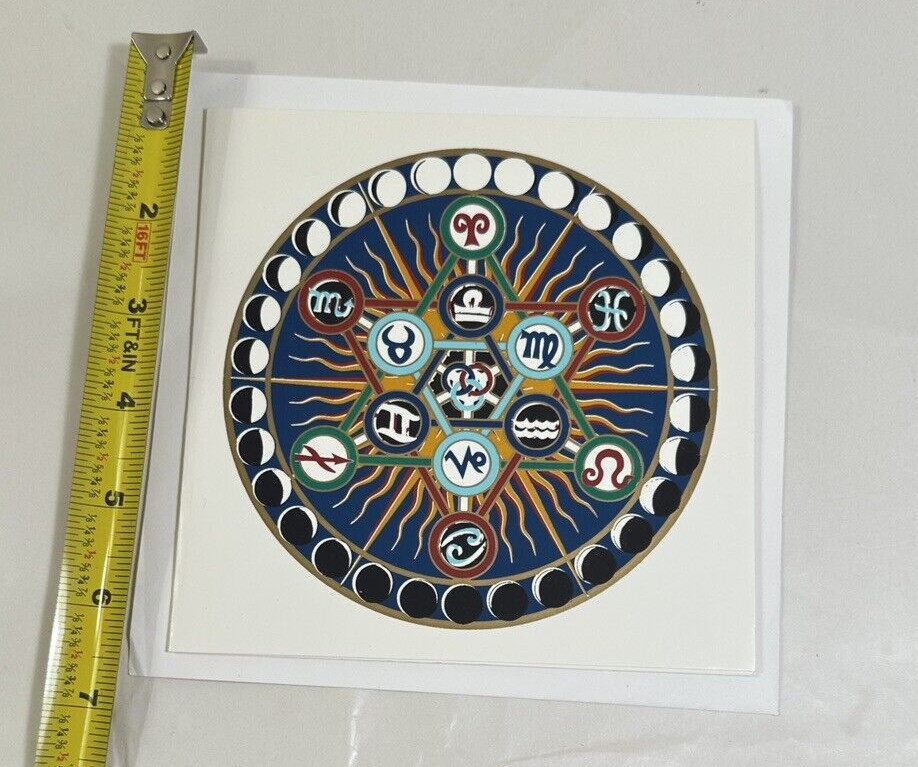 Handprinted Silk Screen Hermetic Circle Blank Notecard Greeting Card - UK Made - Image 6