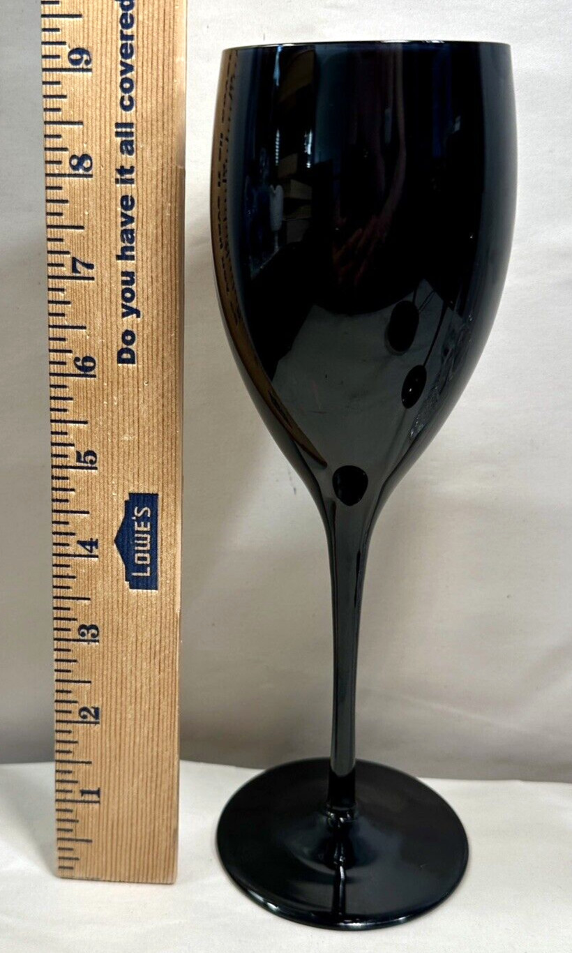 One Each Mikasa Elite Black Crystal Water Goblet and Wine Glass  - 9" - Image 1