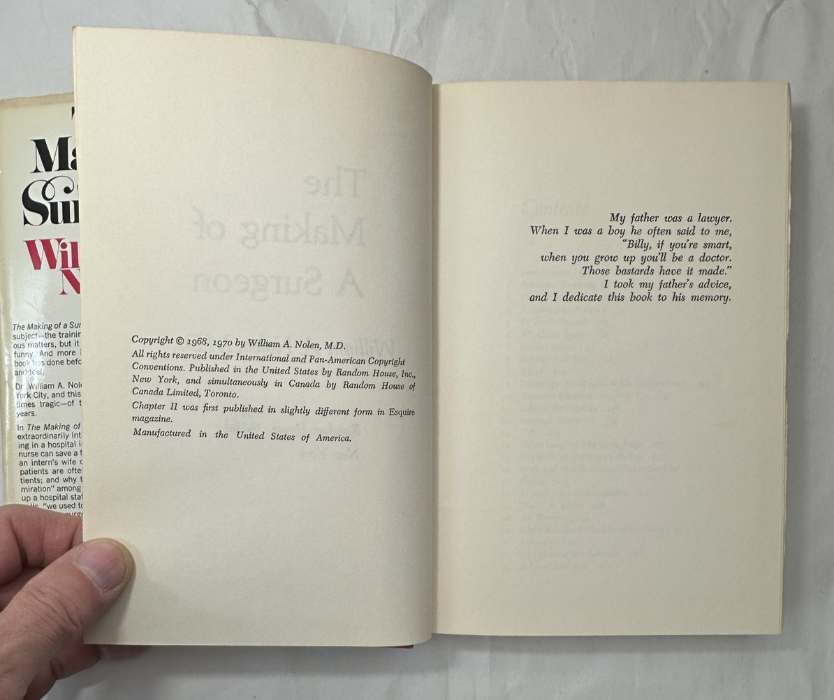 The Making of a Surgeon - Hardcover / DJ - William A Nolen, MD - Image 4