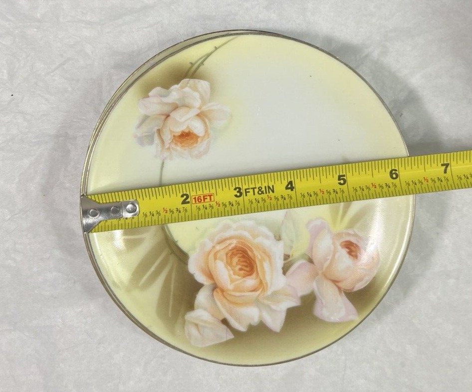 R&S Tillowitz Silesia - Three Porcelain Plates 6.25" - Pink / Yellow Roses - Image 2