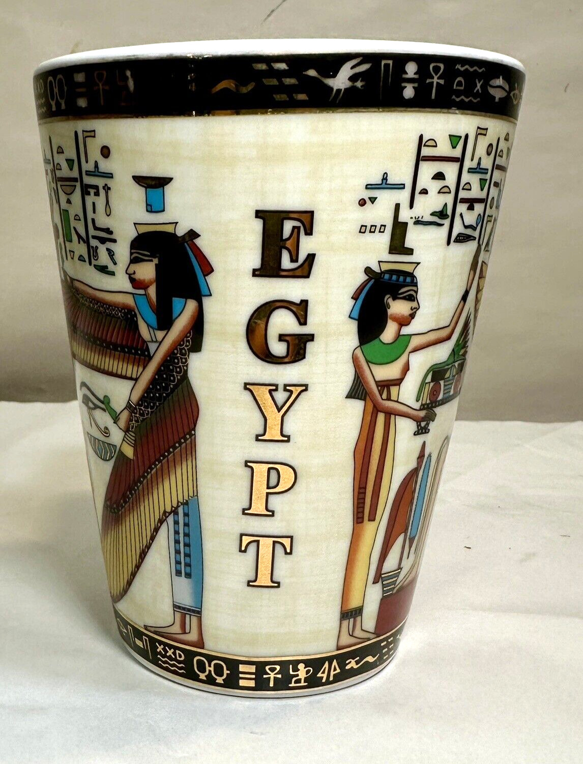 10oz PI Porcelain International Pharaoh Heiroglyphics Coffee Mug, Egypt - Image 4