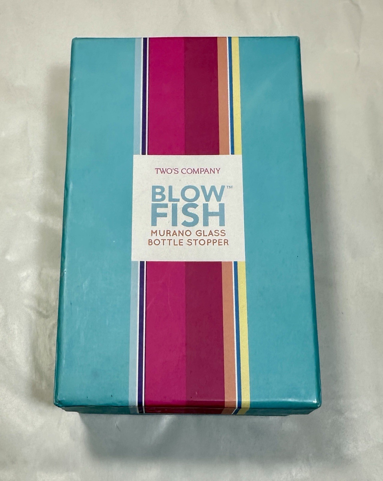 Venice Murano Glass Blowfish Bottle Stopper by Two's Company - New in Box - Image 5