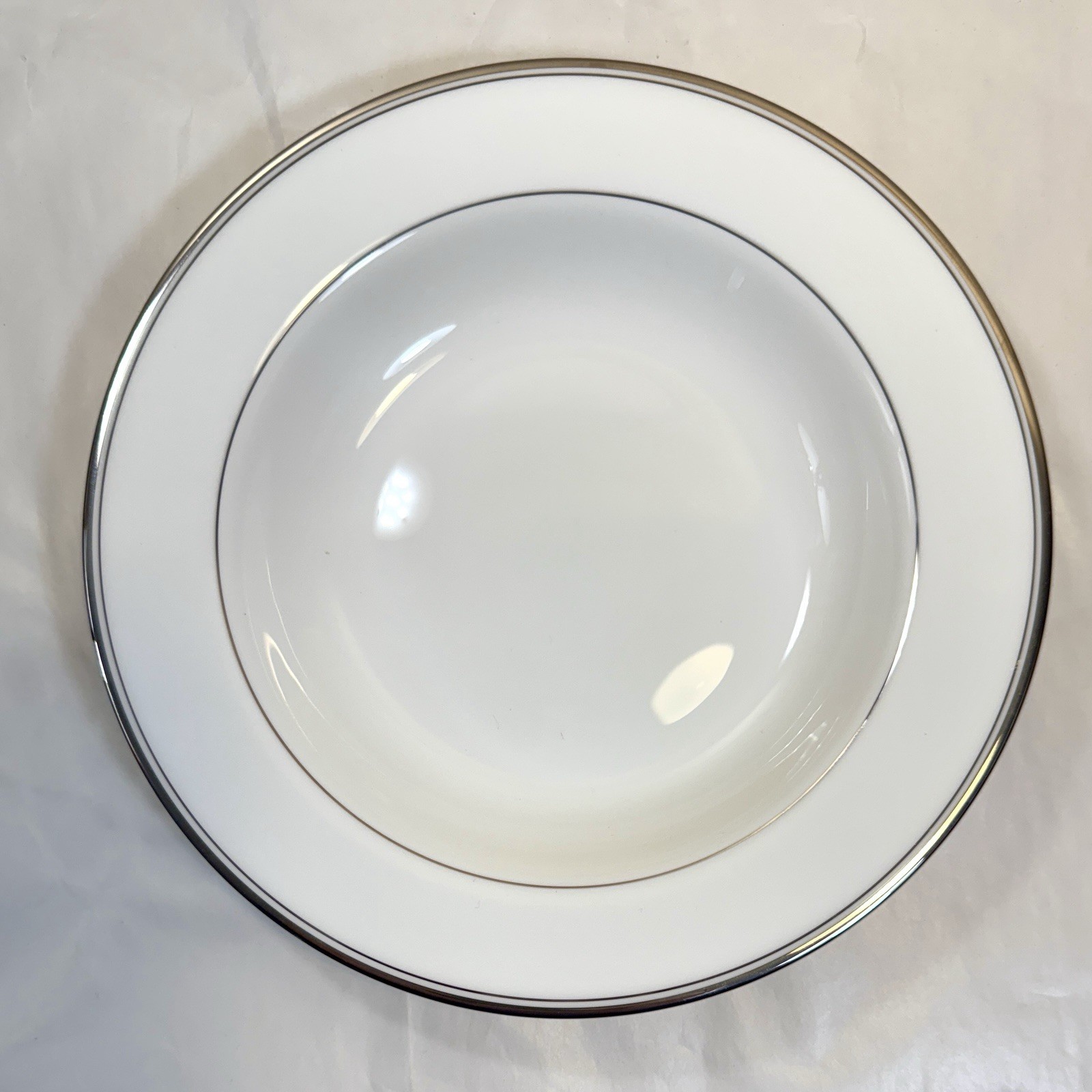 New with Tags - One Mikasa GOTHIC PLATINUM Rim Soup Bowl Bone China AK018 - 9" - Image 1
