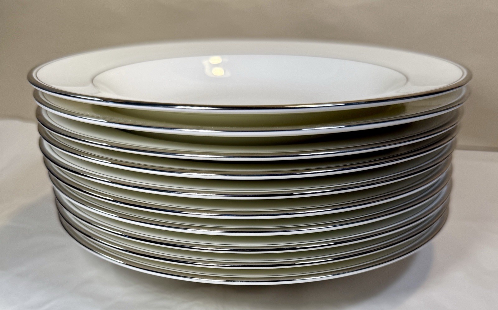 New with Tags - One Mikasa GOTHIC PLATINUM Rim Soup Bowl Bone China AK018 - 9" - Image 2