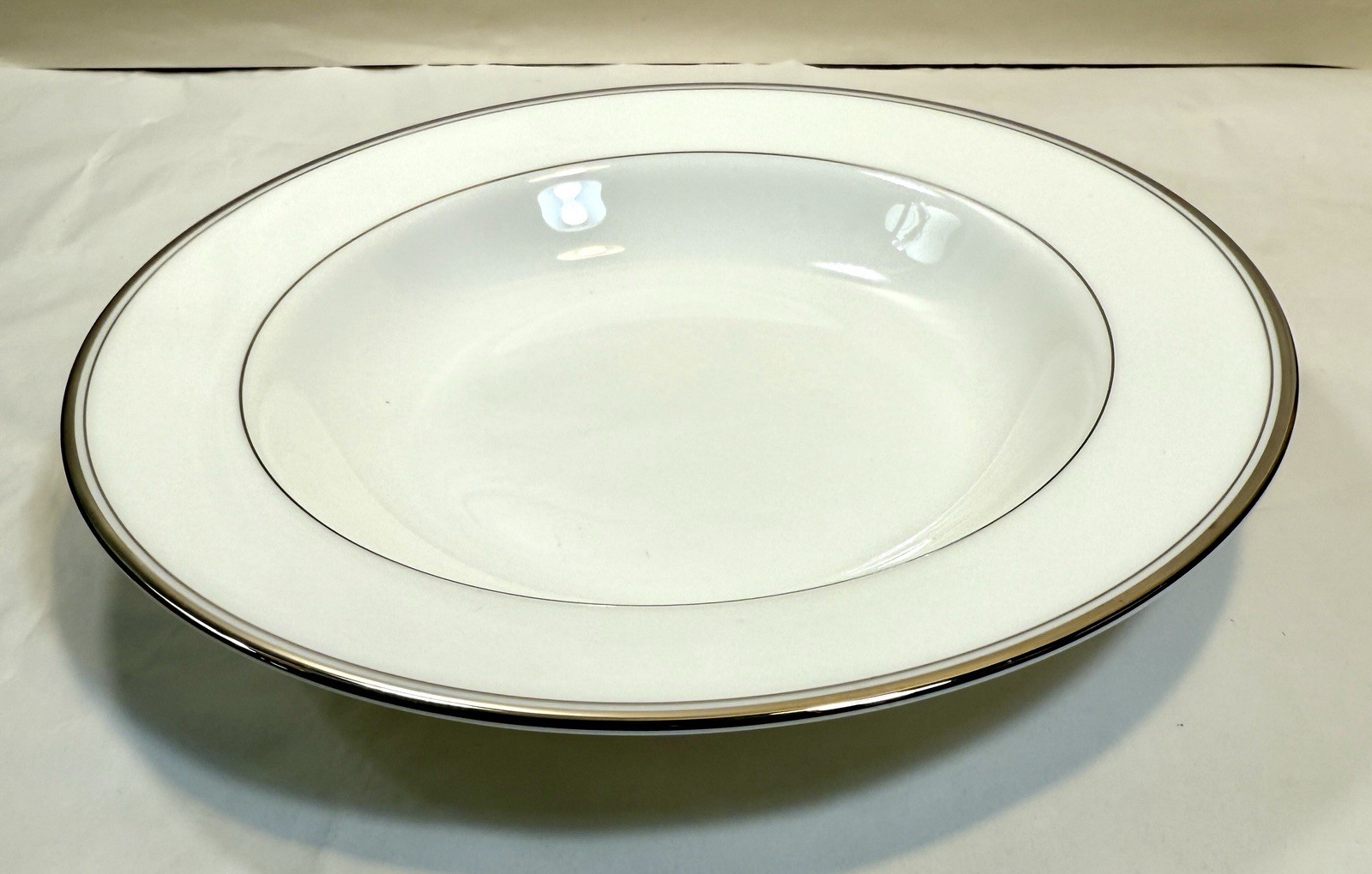 New with Tags - One Mikasa GOTHIC PLATINUM Rim Soup Bowl Bone China AK018 - 9" - Image 3