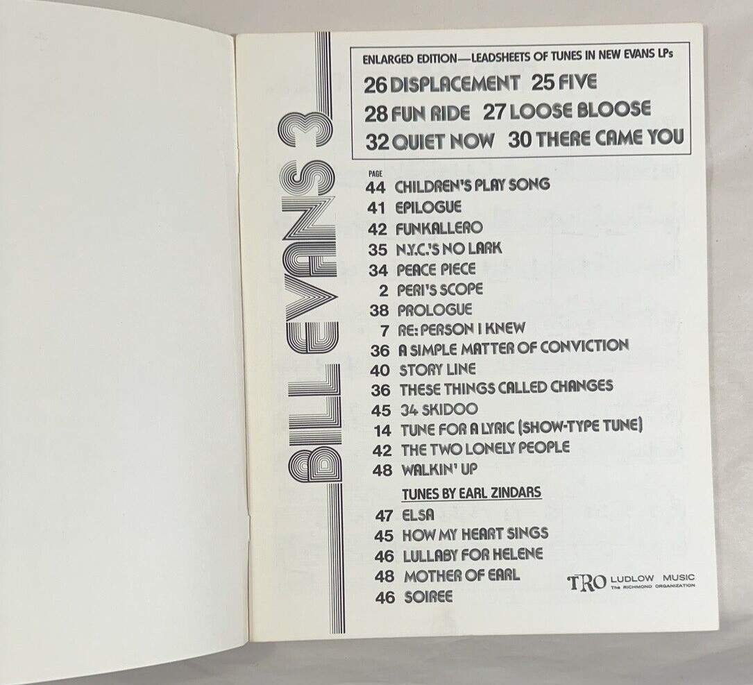 Bill Evans 3 - Songbook and Leadsheets - Image 1