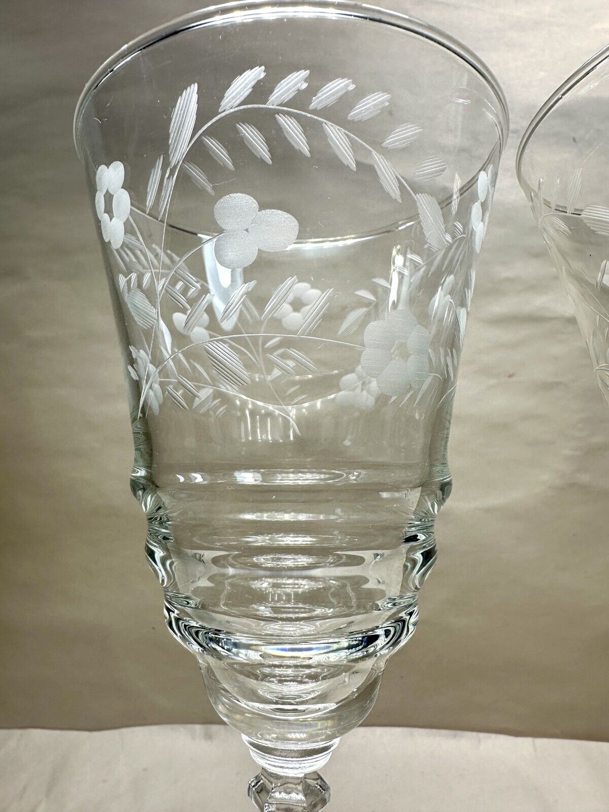 Set of Two (2) Libbey Rock Sharpe Halifax #3005-2 Stemmed Water Goblets - MINT - Image 4