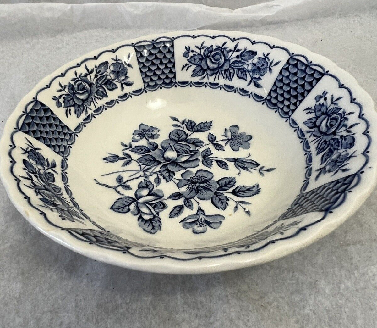 Myott Staffor Melody Ironstone England 1982 Blue 6 1/4" Cereal Bowl - Image 1