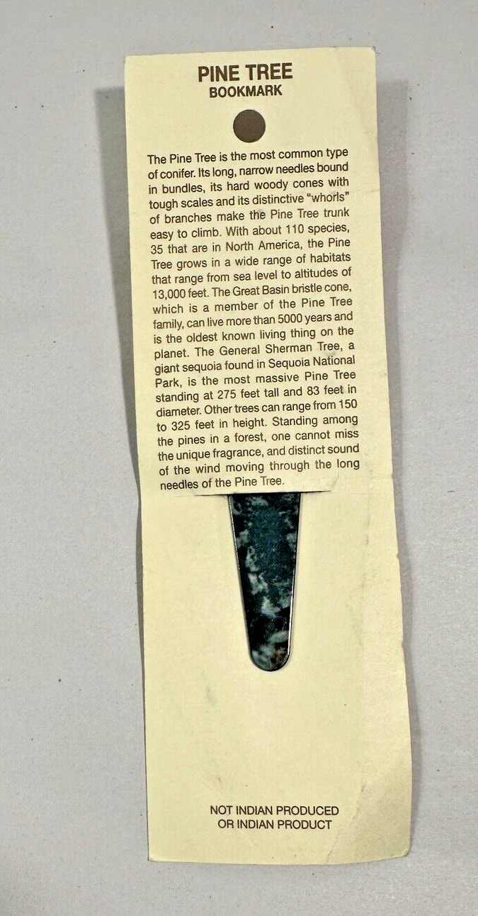 Lazart Enameled Metal Bookmark Paper Clip Pine Tree - Image 1