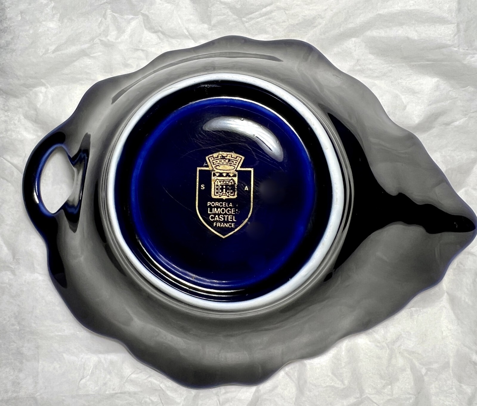 Vintage Limoges Cobalt Blue Bowl - 5 1/4 inches - Image 1