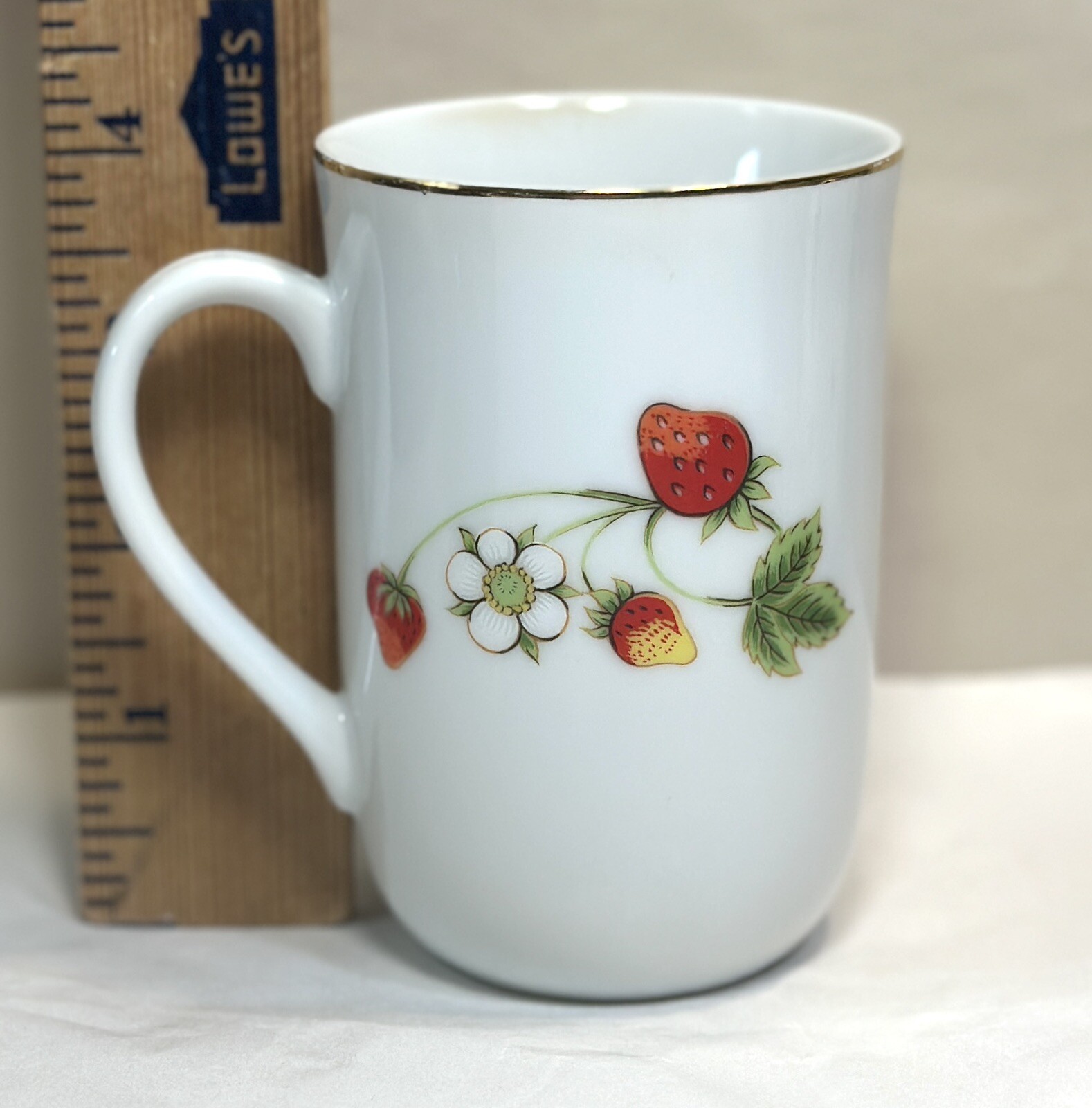 Vintage OTAGIRI Japan Strawberries & Blossom Gold Rim China Mug - 8 oz. - Image 6
