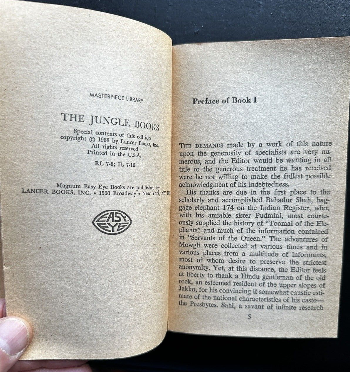 THE JUNGLE BOOKS by Rudyard Kipling (Masterpiece Library) 1968 Softcover - Image 1