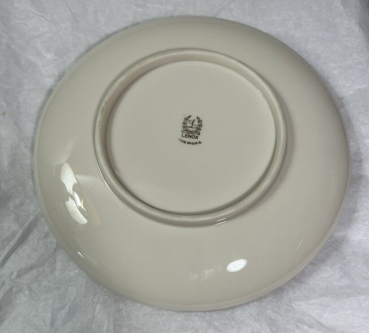 Vintage Ashtray Lenox Gold Trim 8” Mid Century Modern Mansfield Ivory Gold Trim - Image 3