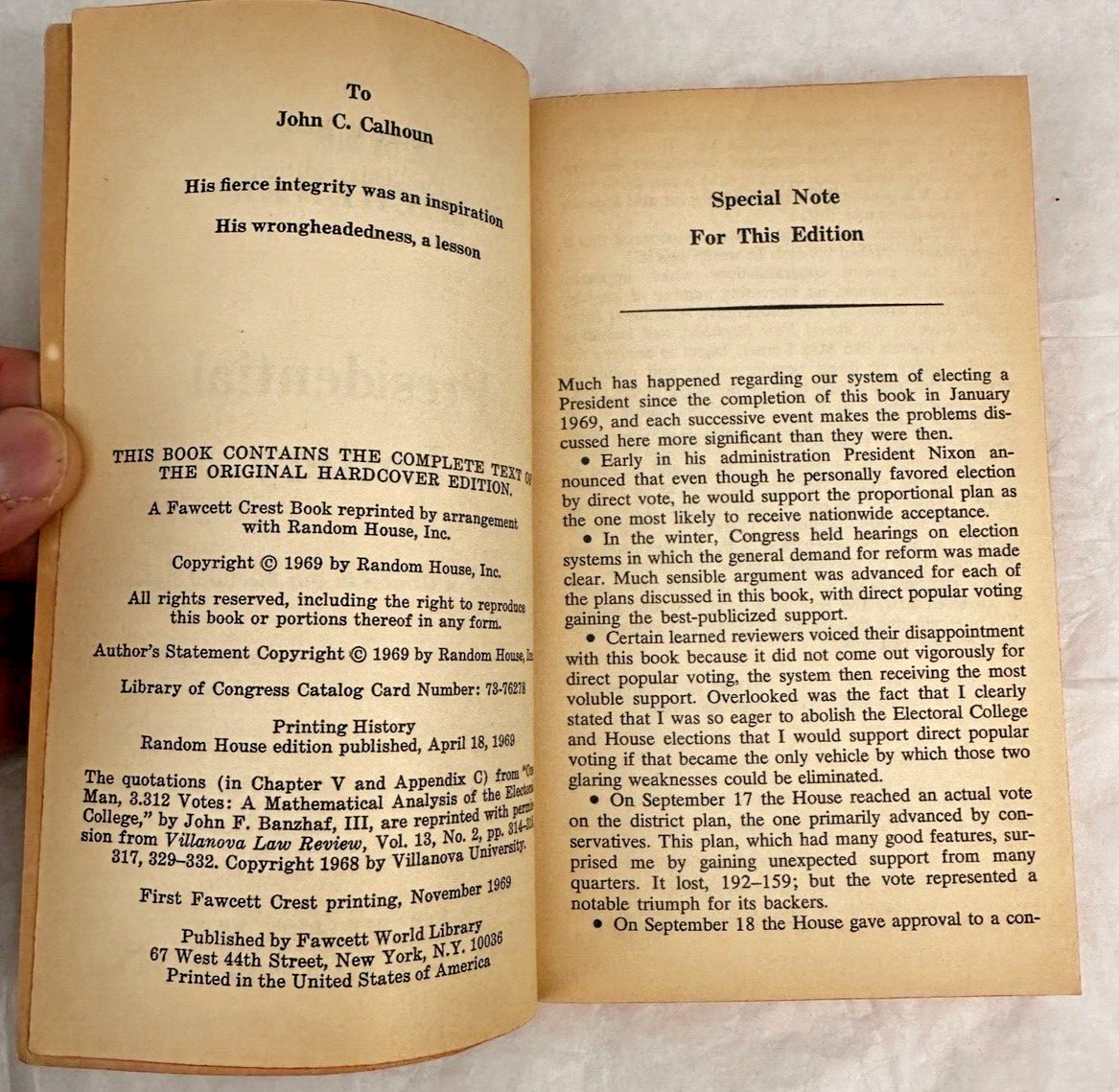 Presidential Lottery by James A. Michener --1969 First Fawcett Crest Printing - Image 3