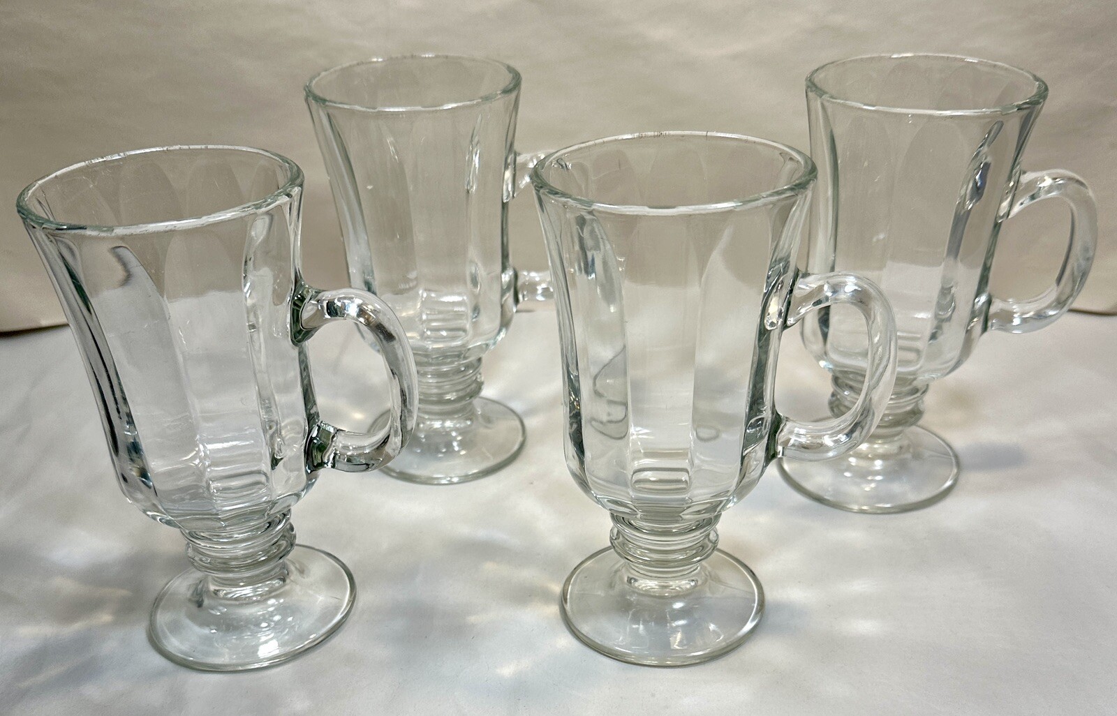 Set of 2 Vintage Libbey Irish Coffee Mugs - Clear Glass Pedestal Footed - 5-3/4" - Image 5