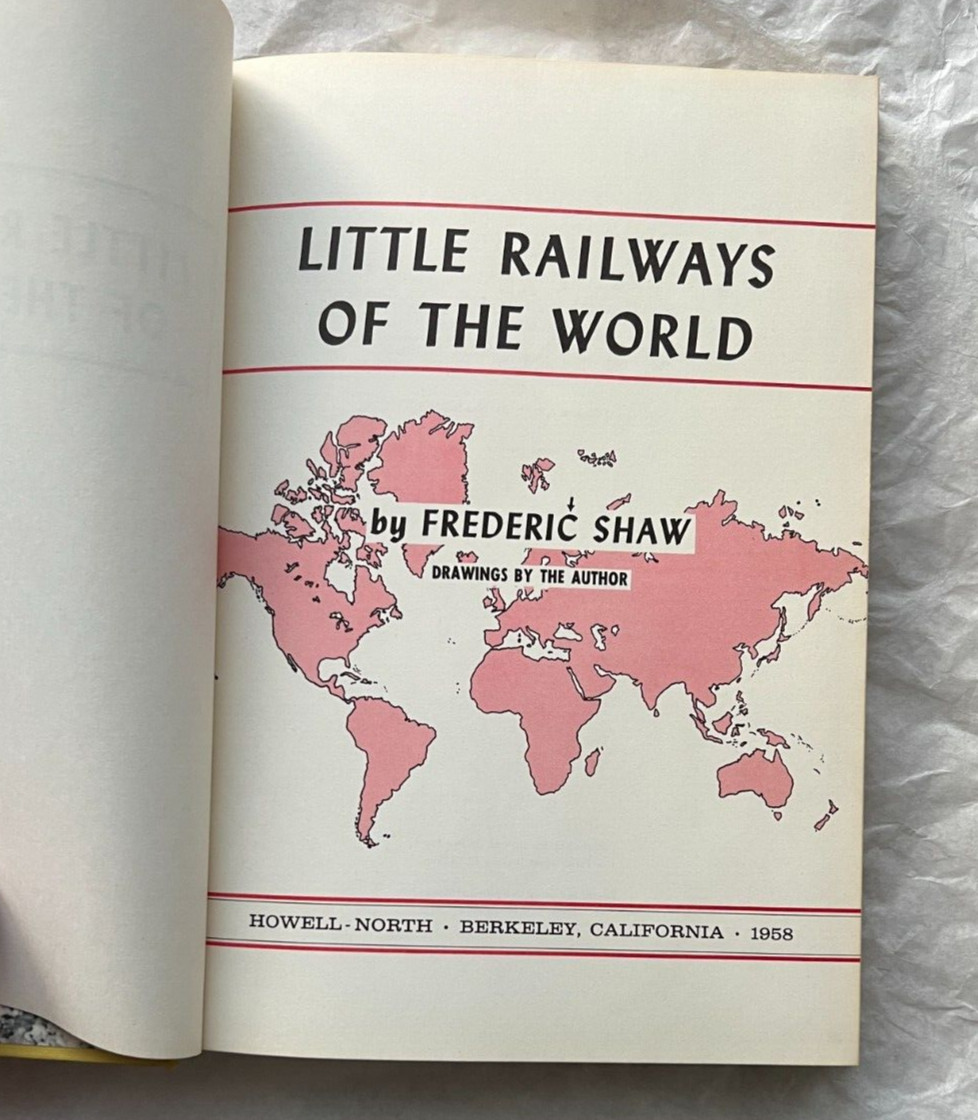 Little Railways of the World by Frederic Shaw 1st Ed 1958 Hardcover - Image 2