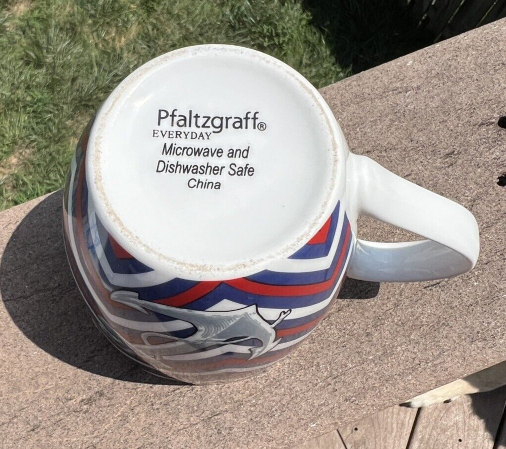 Pfaltzgraff Nautical Red White and Blue Mug -- Immaculate - Image 4