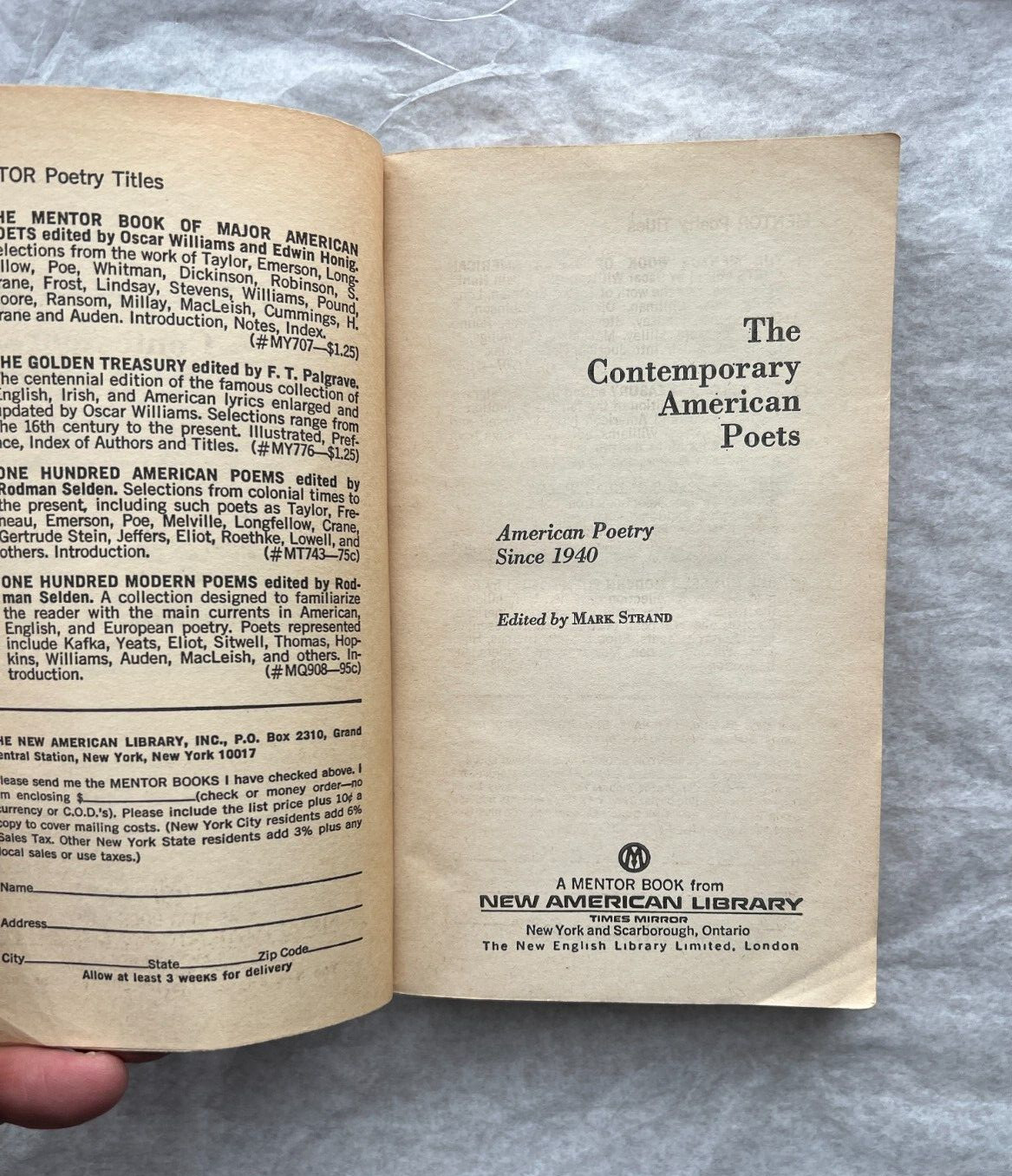 The Contemporary American Poets • American Poetry Since 1940 Edited By M. Strand - Image 1